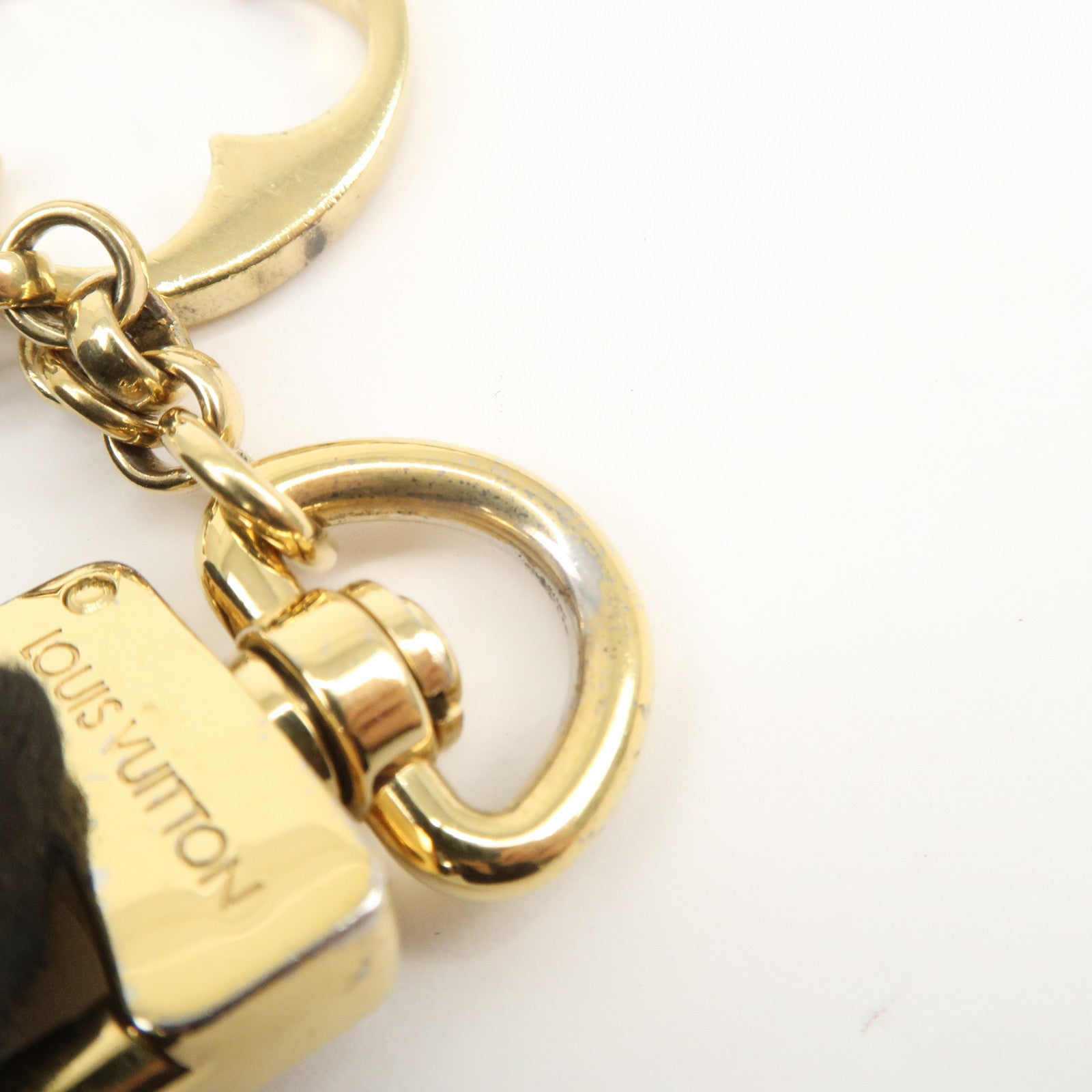 Louis Vuitton Fleur de Monogram Bag Charm Key Chain Gold M65111