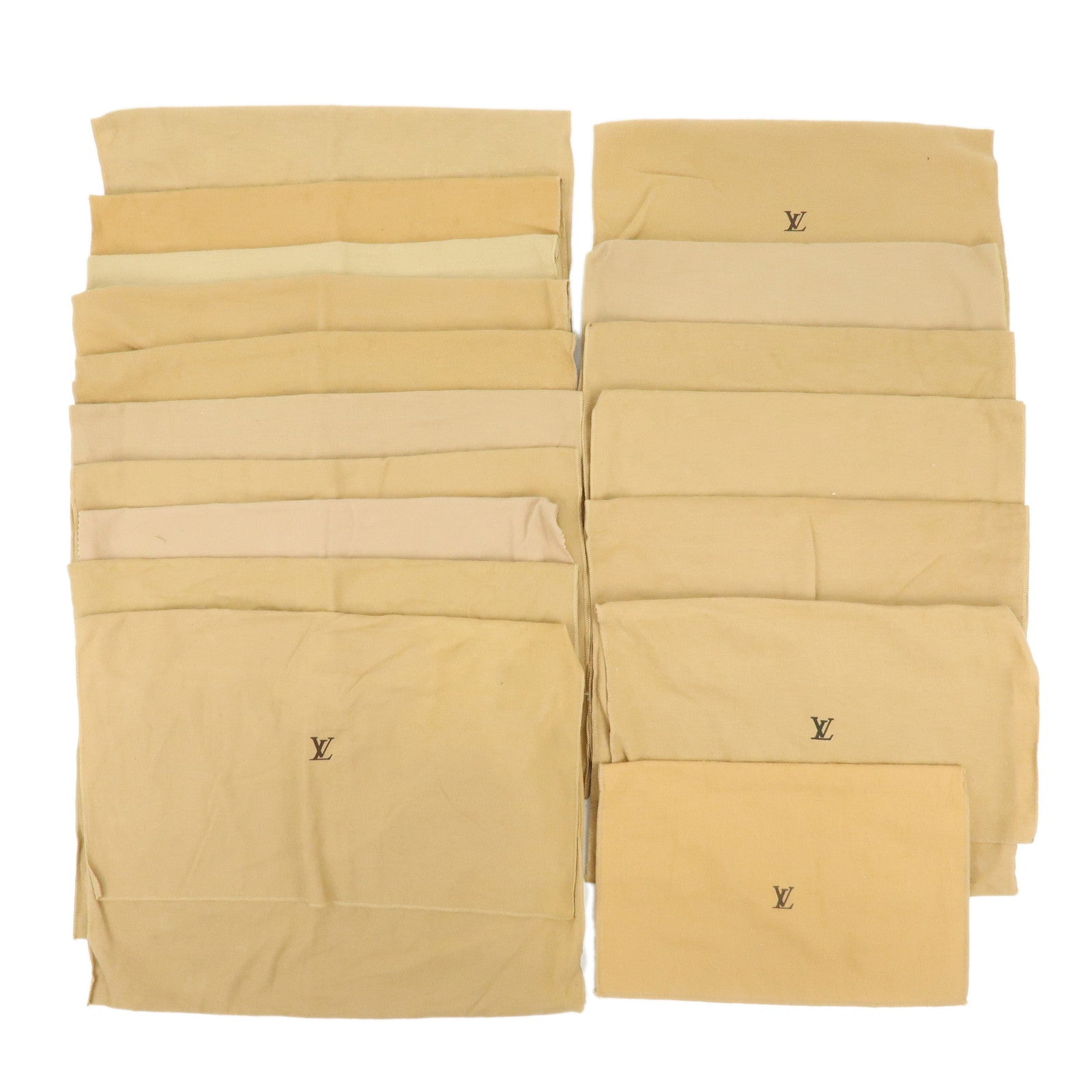 Louis Vuitton Set of 17 Dust Bag Storage Bag Flap Style Beige Brown