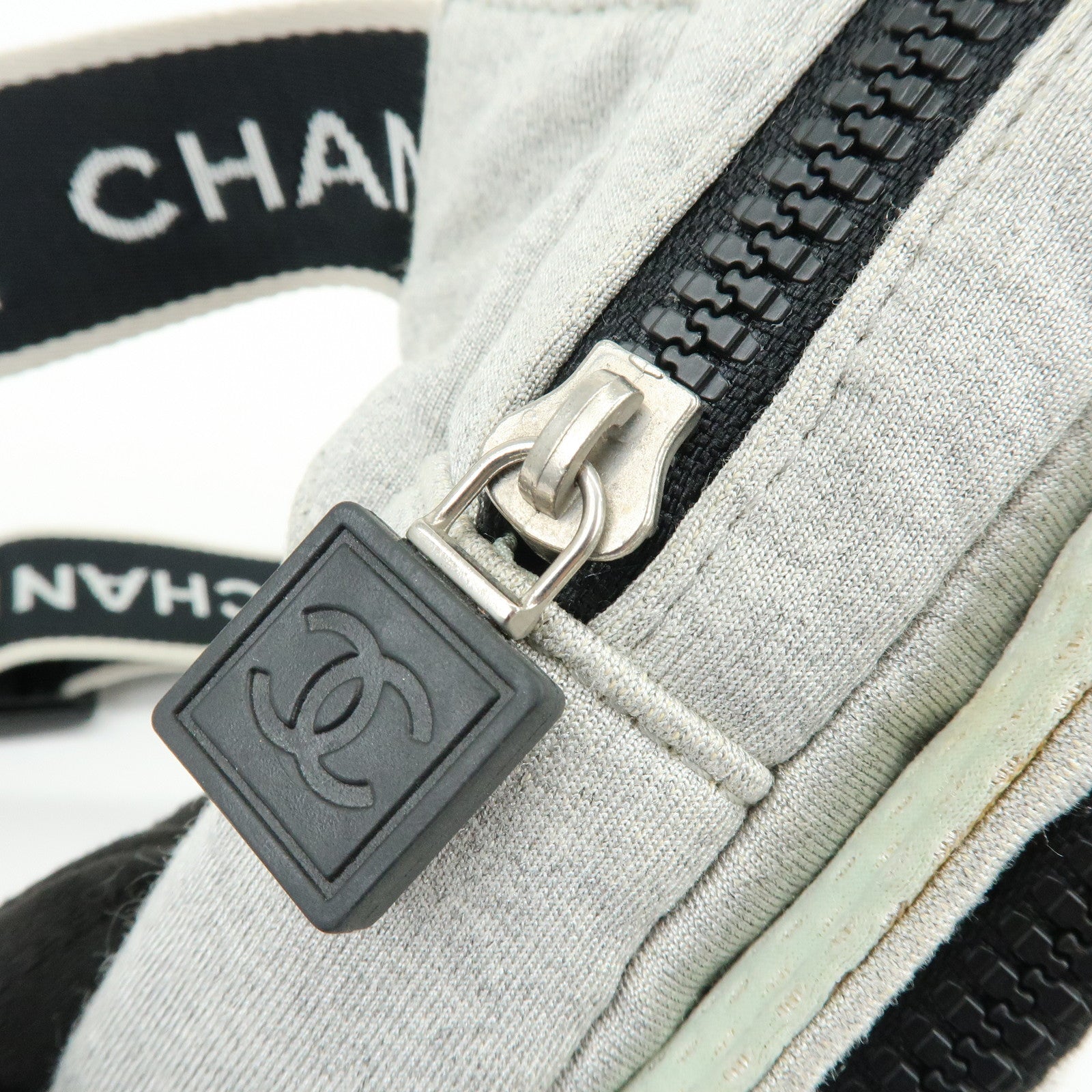 CHANEL CHANEL Sports COCO Mark Canvas Waist Bag Body Bag Gray