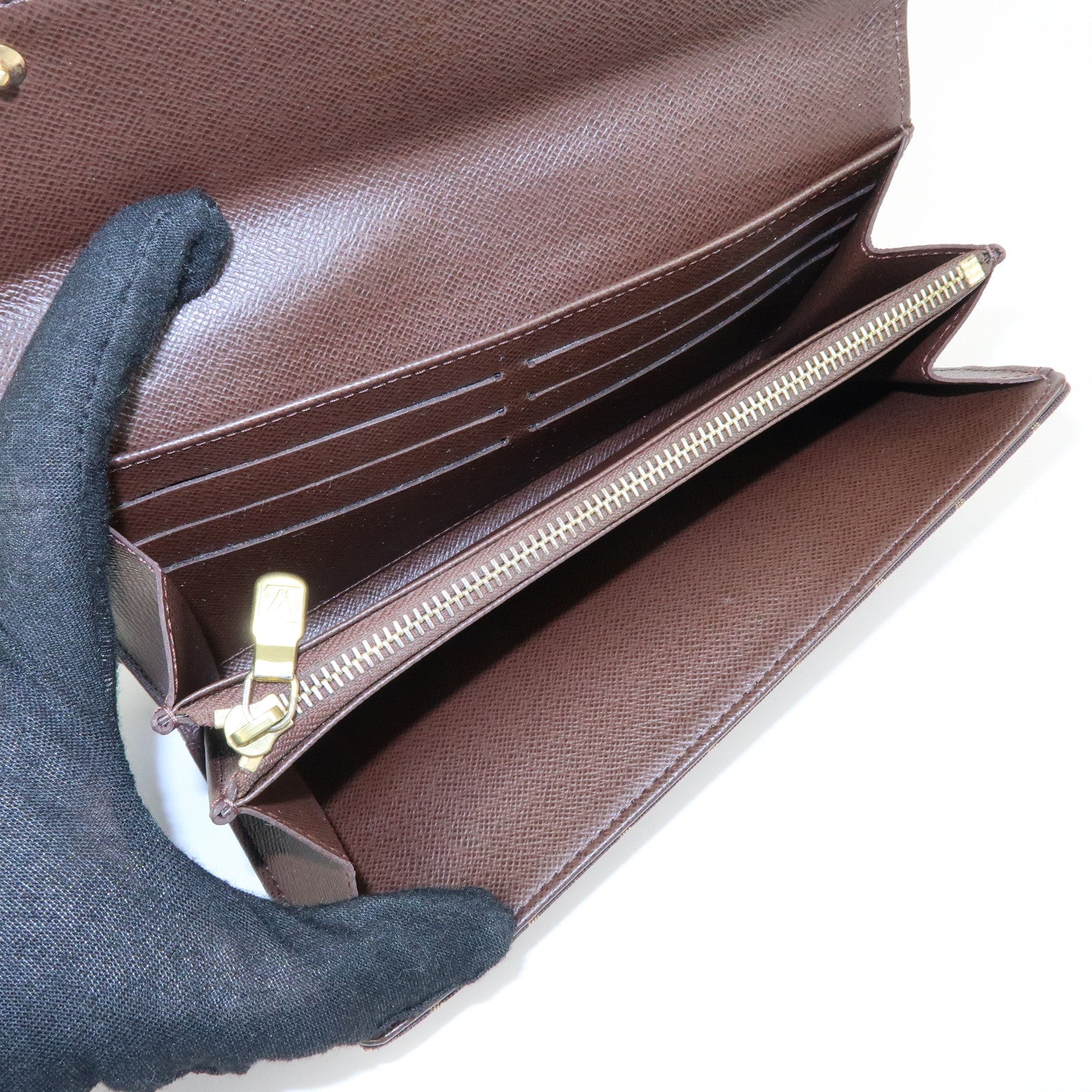 Louis Vuitton Monogram Mini Lin Canvas Long Wallet Brown M95234