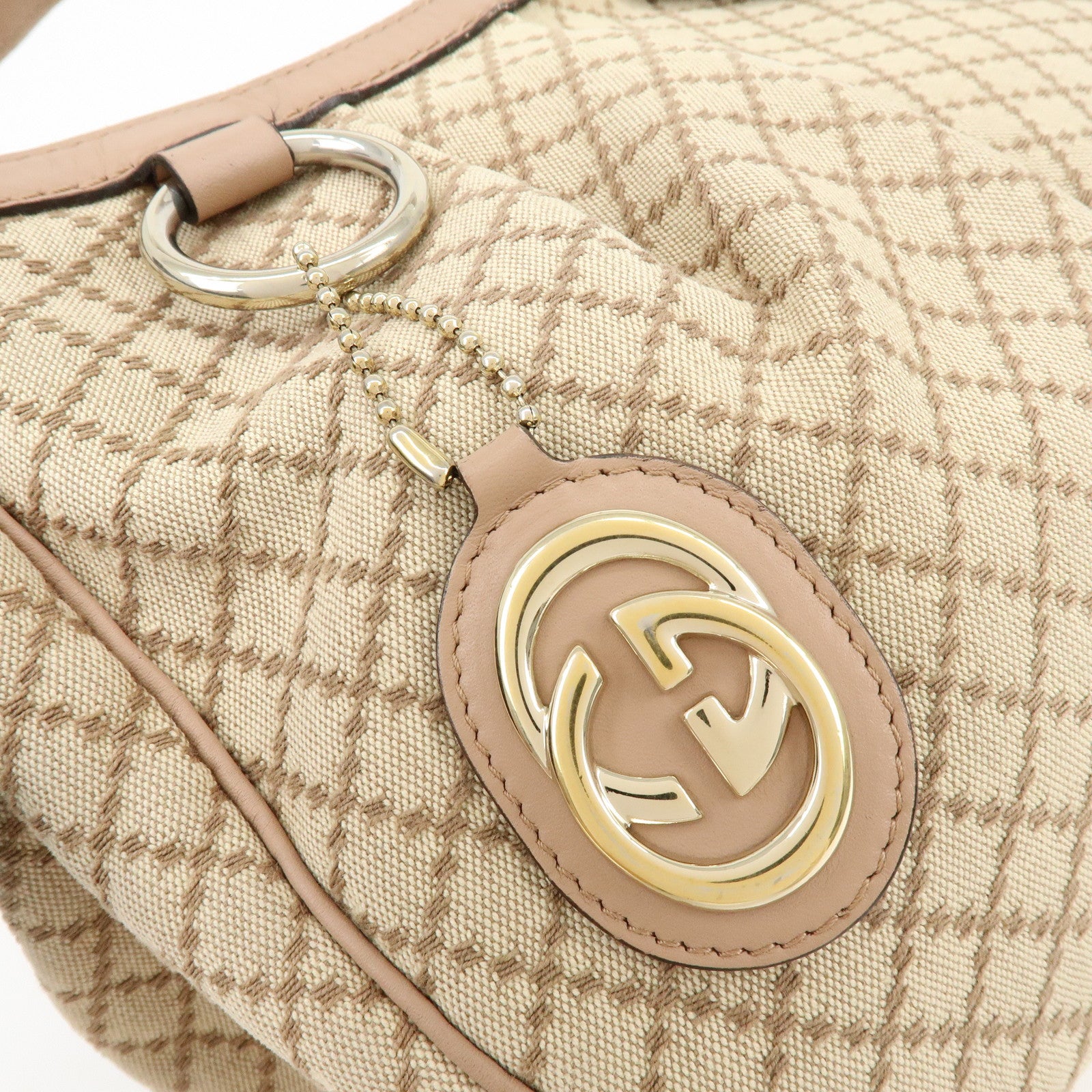 GUCCI Sukey Interlocking G Diamante Canvas Shoulder Bag 232955