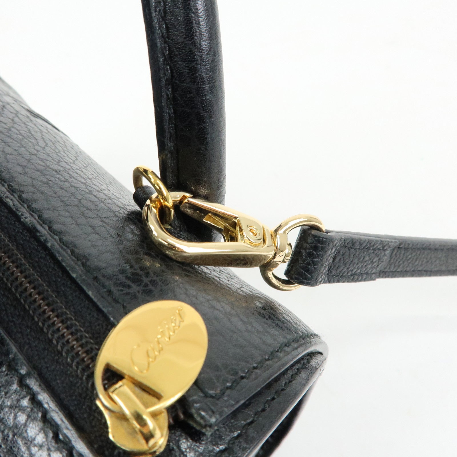 Cartier Must de Cartier Leather 2Way Bag Shoulder Hand Bag Black