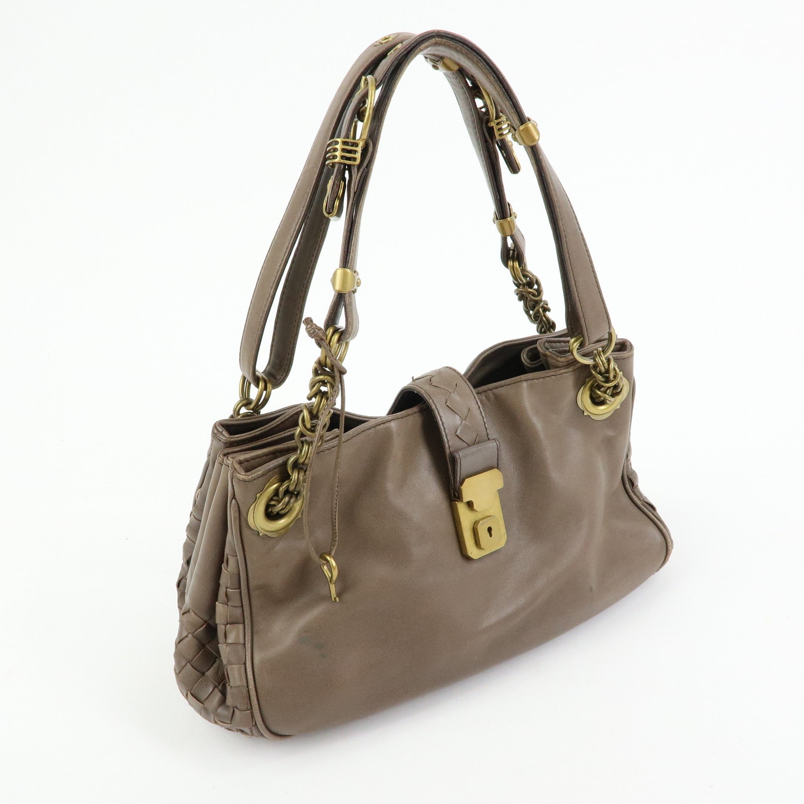 BOTTEGA VENETA Intrecciato Leather Hand Shoulder Bag Brown 162114