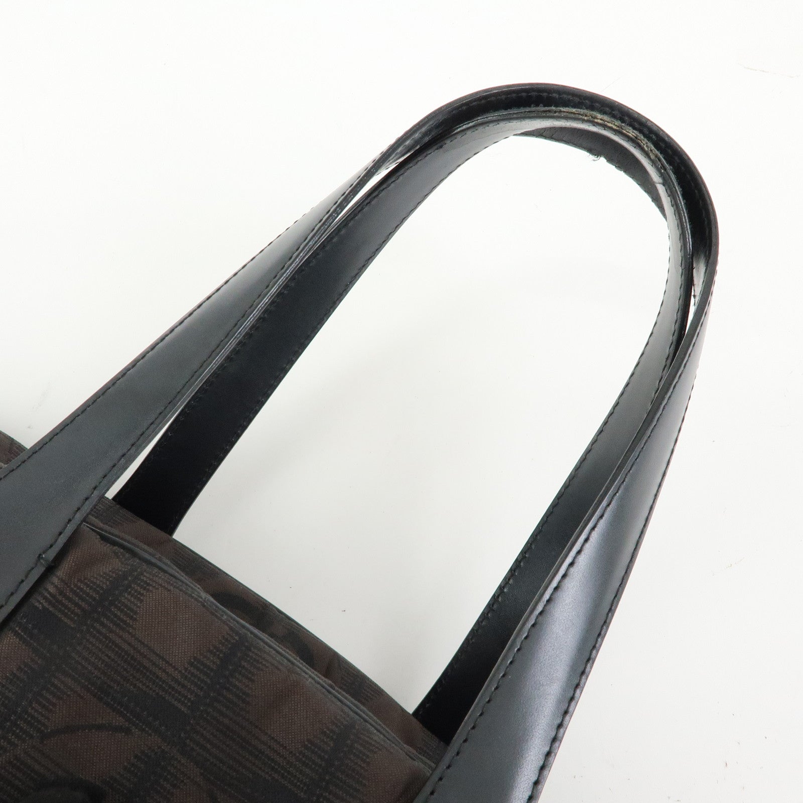 CHANEL New Travel Line Nylon Jacquard Mini Boston Bag Brown A15828