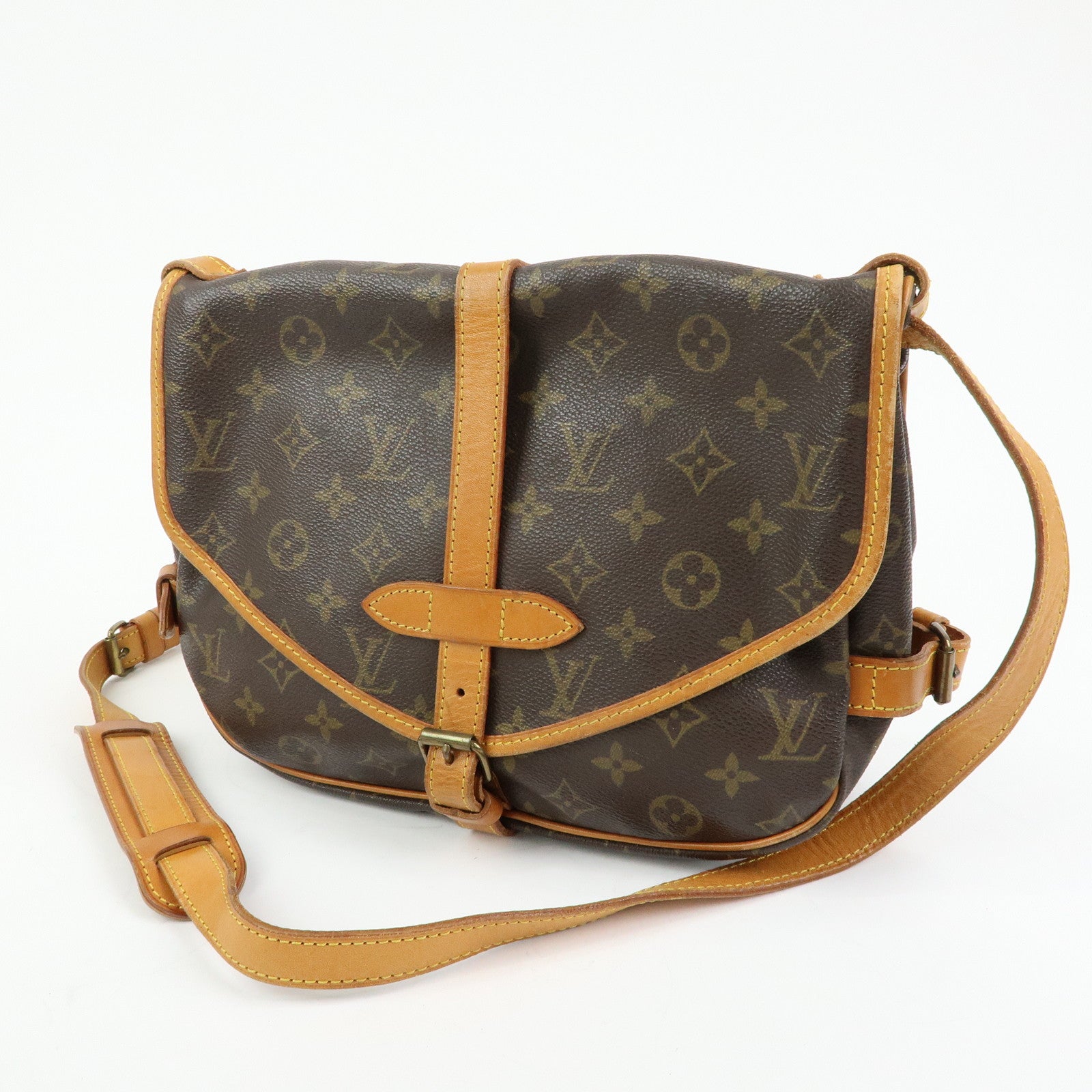 Louis Vuitton Monogram Saumur 30 Canvas Shoulder Bag Brown M42256