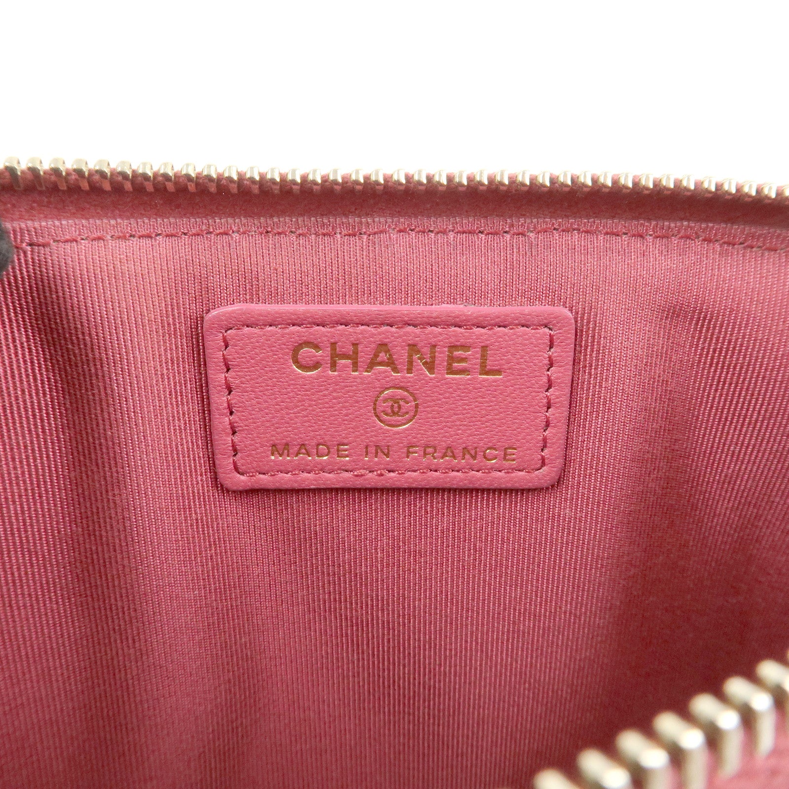 CHANEL COCO Mark Matelasse Lamb Skin Card Fragment Case Pink AP0225