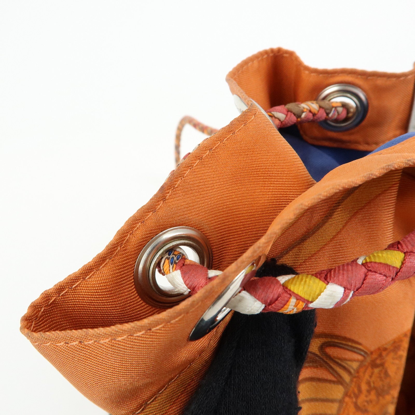 HERMES Silk Taurillon Sac SoieCool22 Shoulder Bag □O Stamped Orange