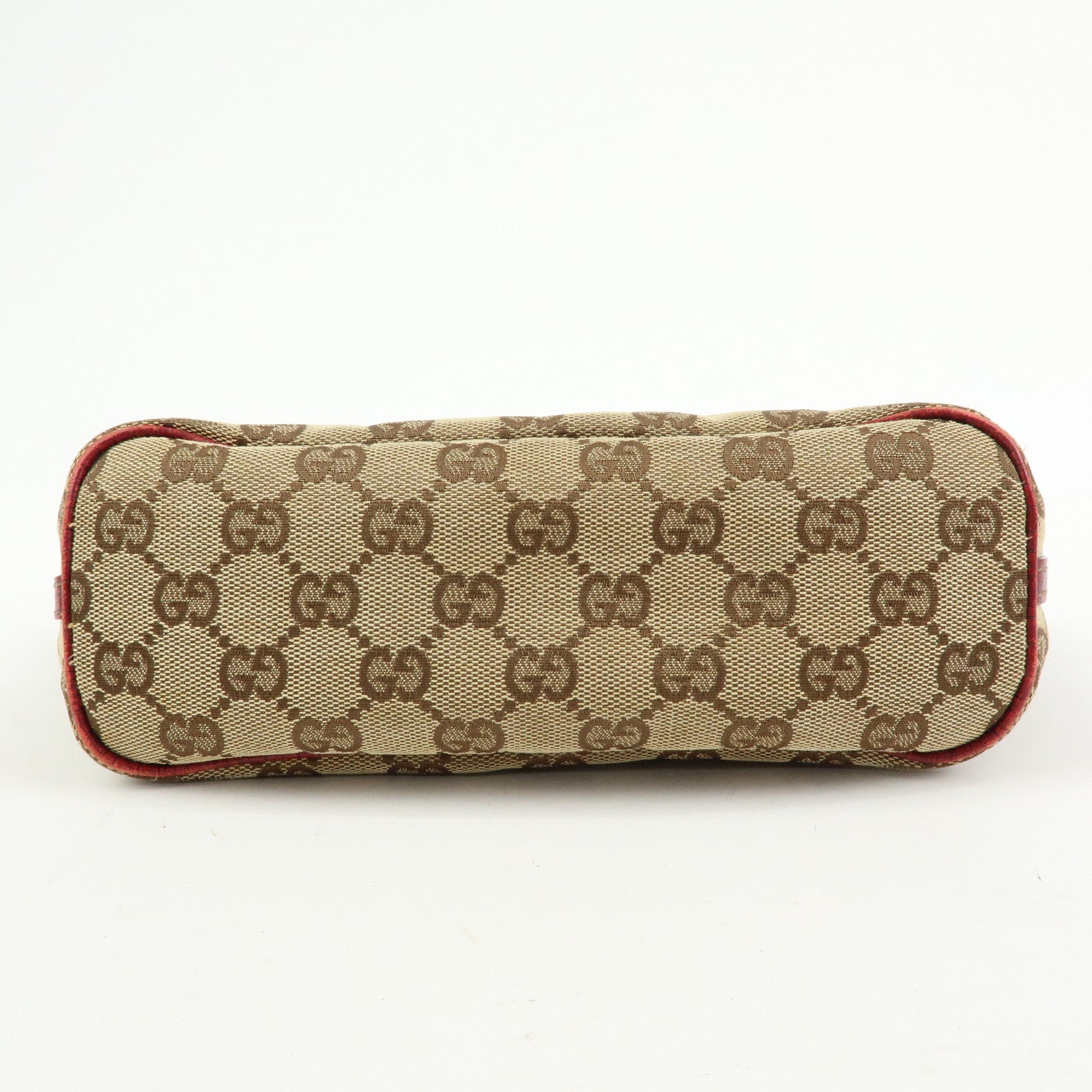 GUCCI Boat Bag GG Canvas Leather Hand Bag Accessory Pouch 07198