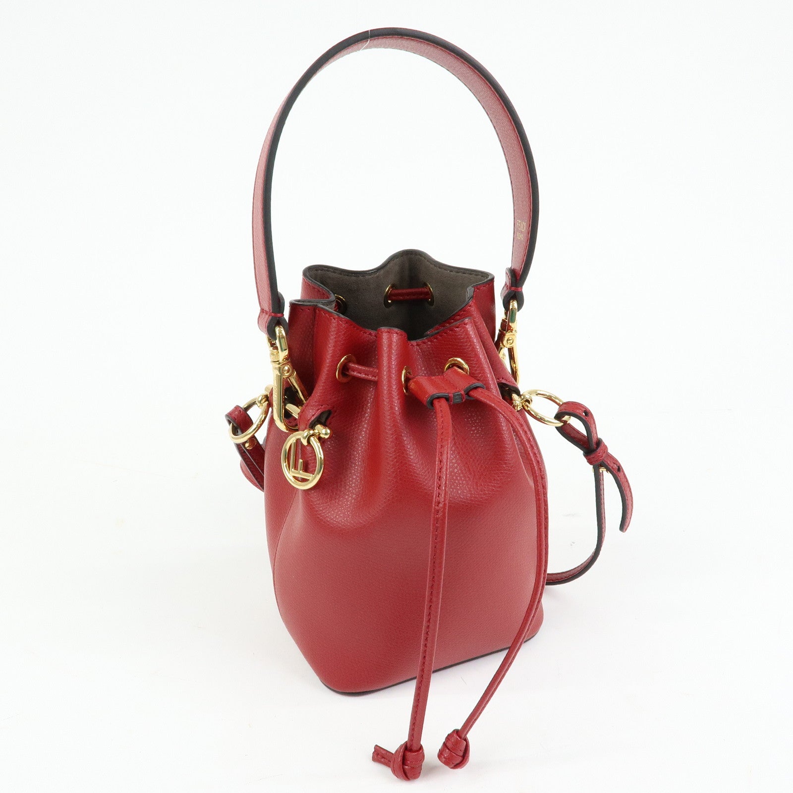 FENDI Mon Tresor Leather 2Way Bag Hand Bag Shoulder Bag Red 8BS010