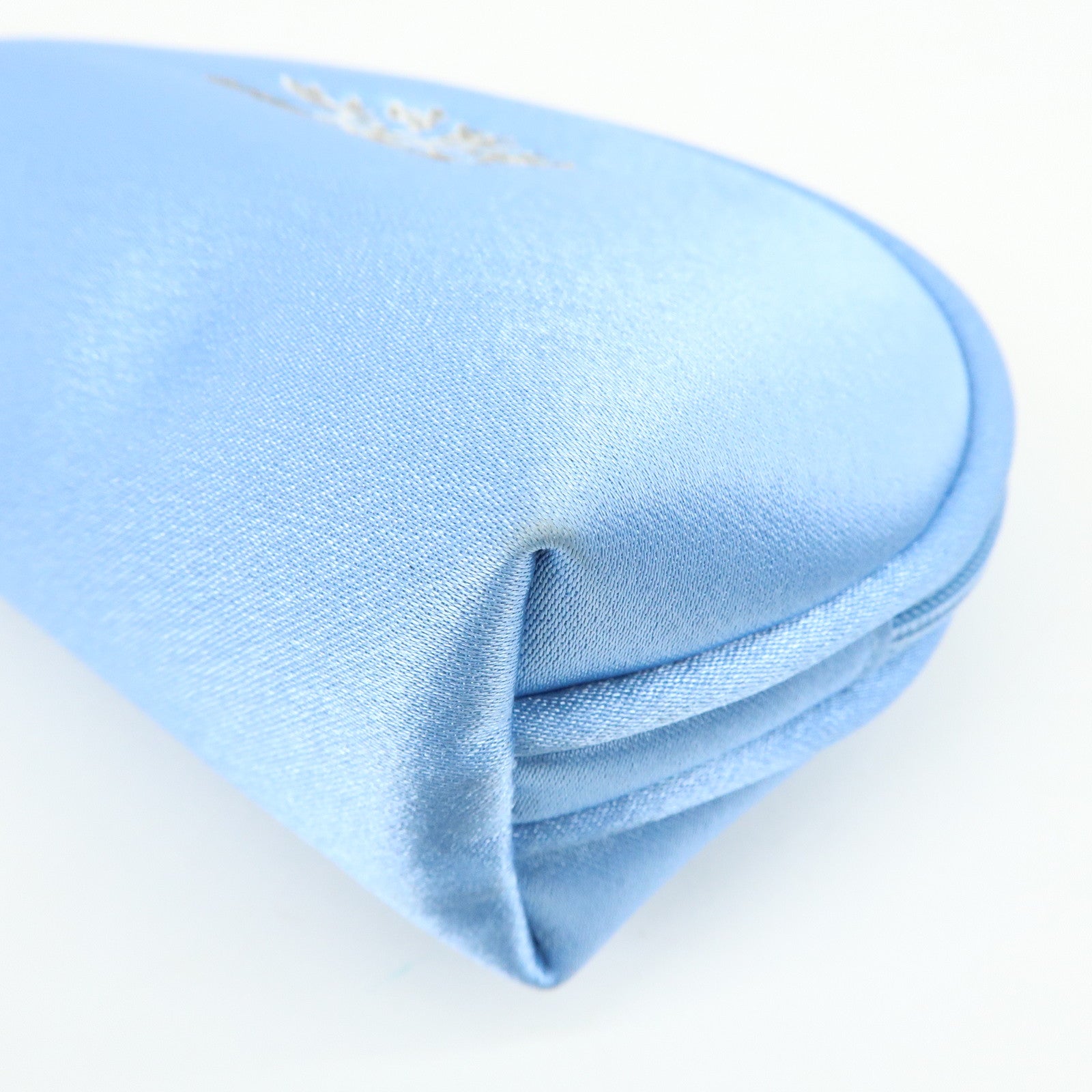 CELINE GIVENCY Set of 2 Canvas Pouch Cosmetic Case Light Green Blue