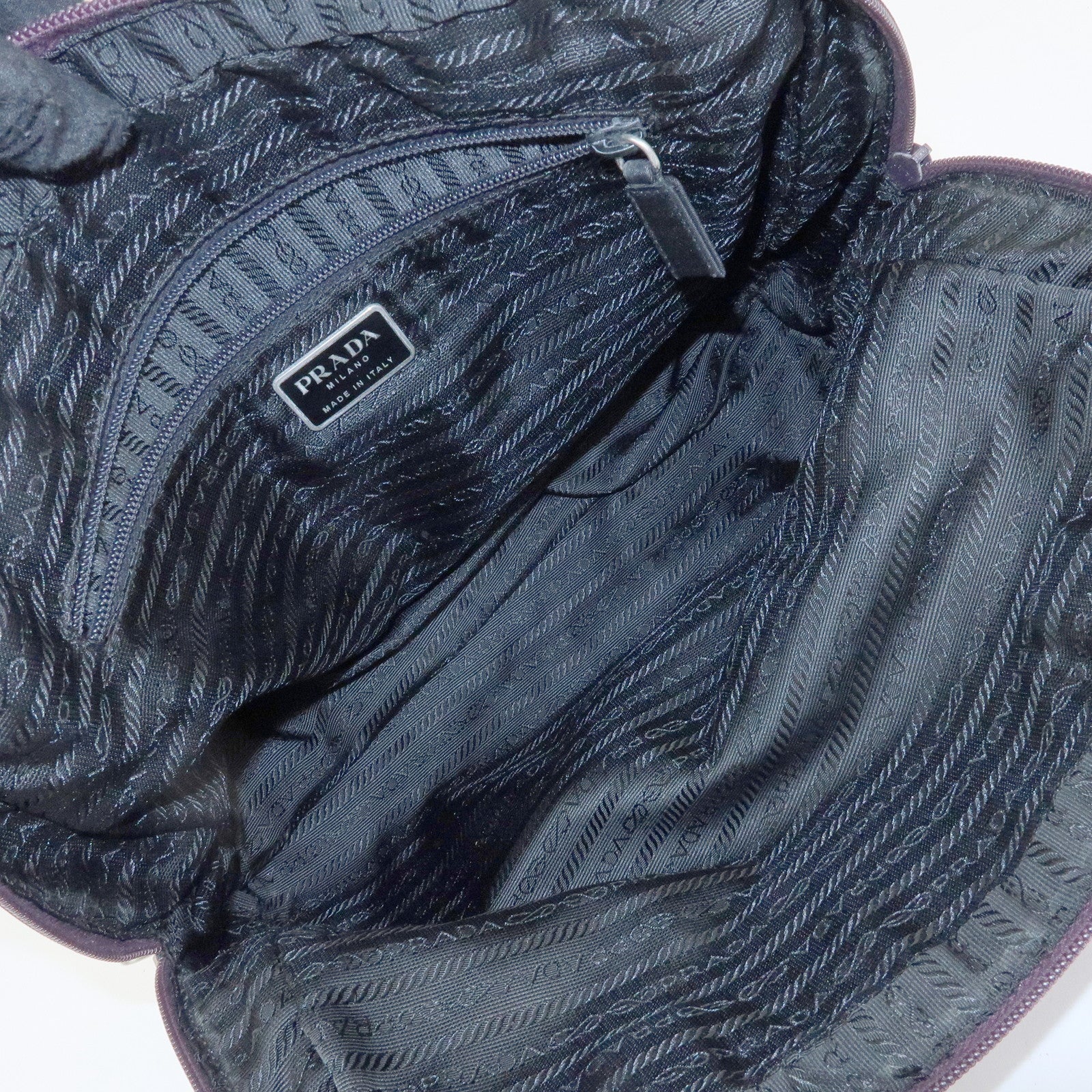 PRADA Triangle Logo Nylon Tote Bag Hand Bag Shoulder Bag Purple