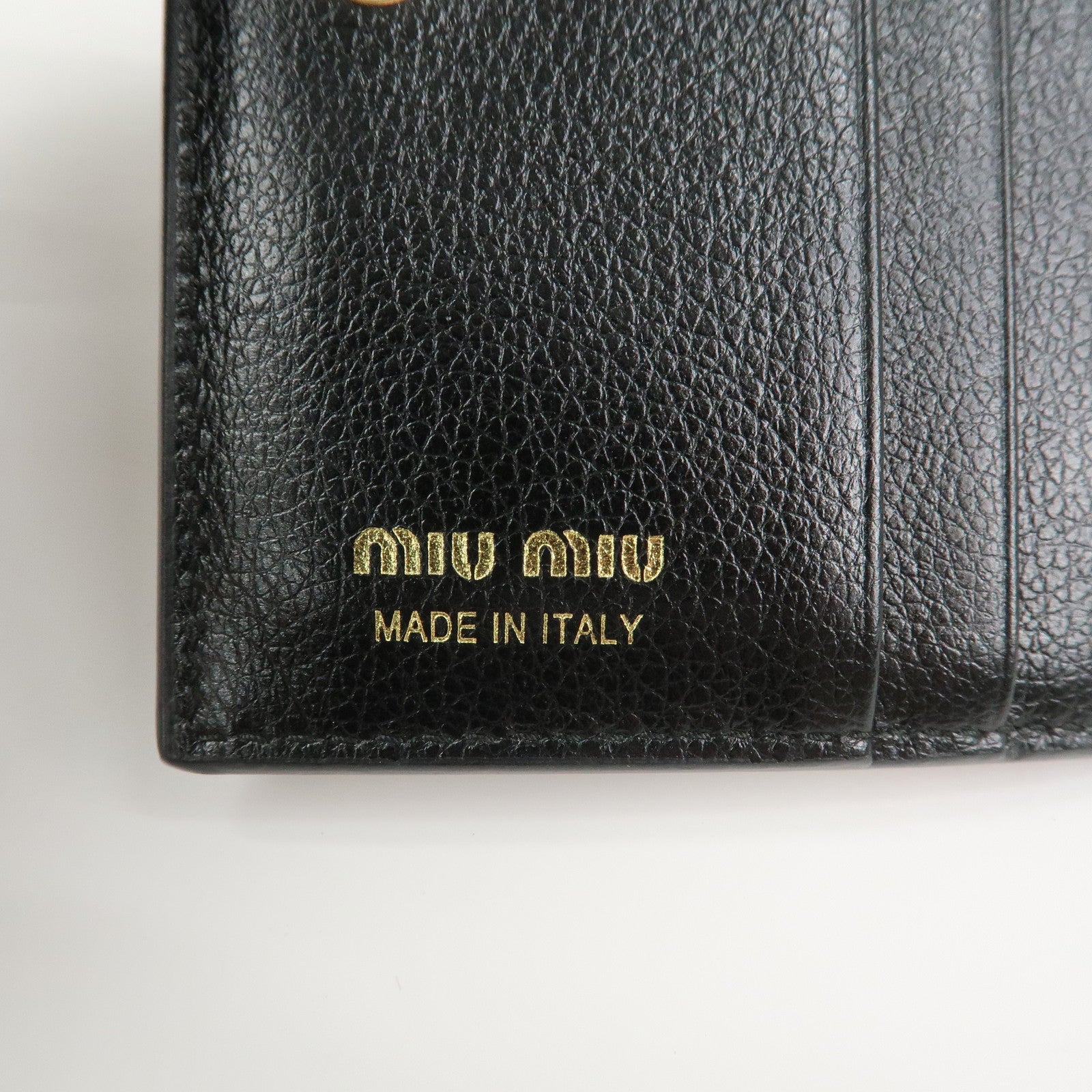 MIU MIU Flower Leather Bi-fold Compact Wallet Multicolor 5MV204