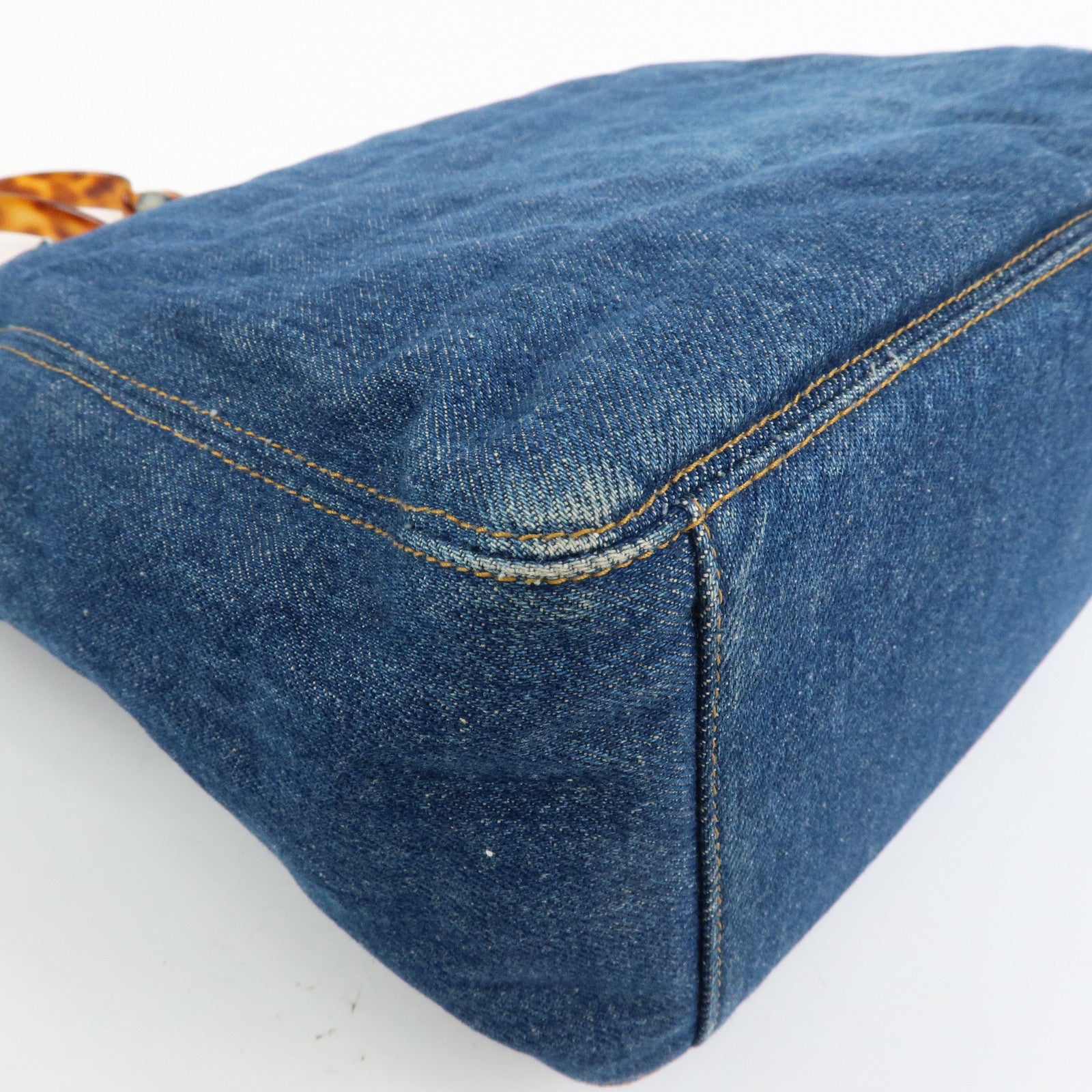 CHANEL COCO Mark Denim Tote Bag Shoulder Bag Blue