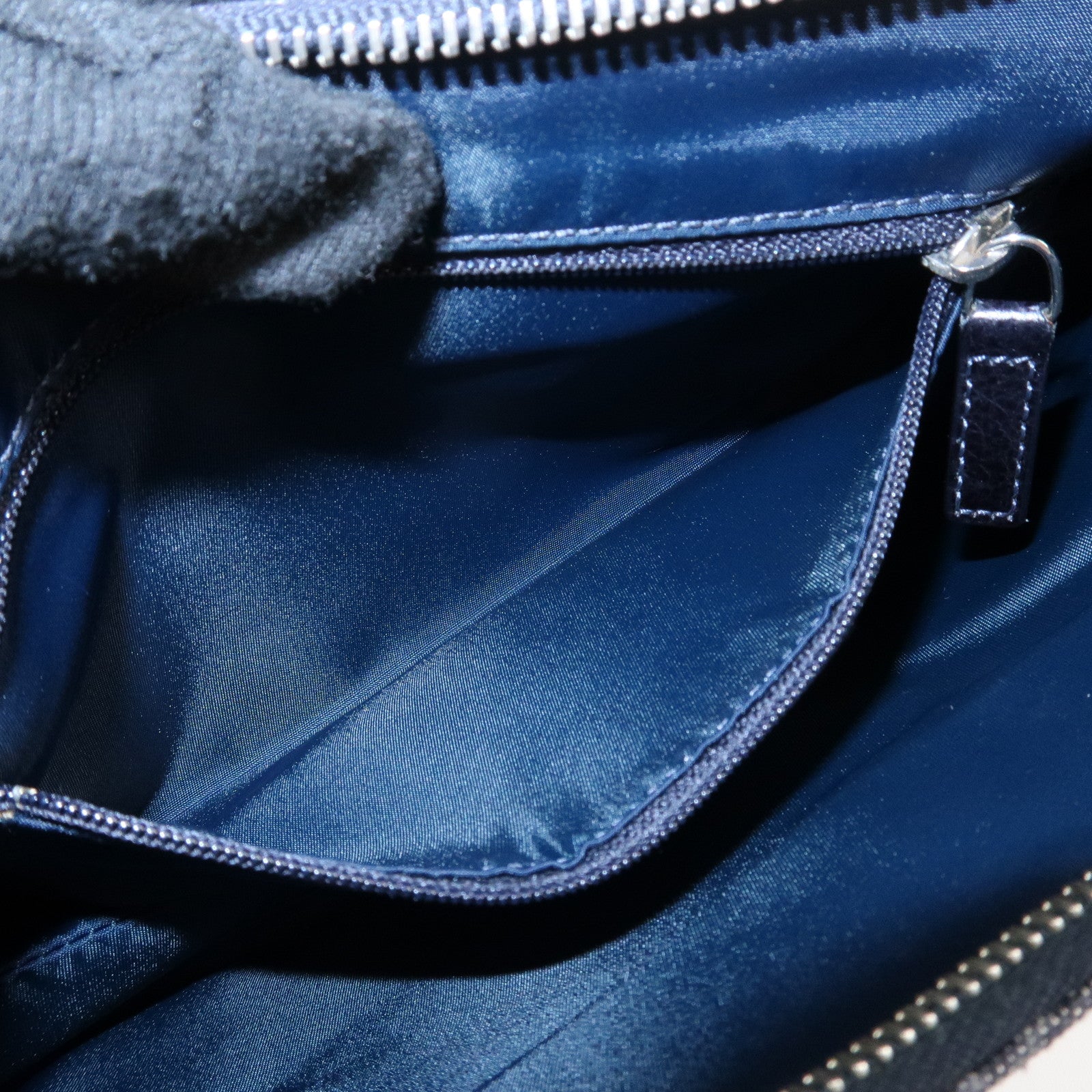 Christian Dior Flight Line Trotter Canvas Leather Shoulder Bag Denim Used