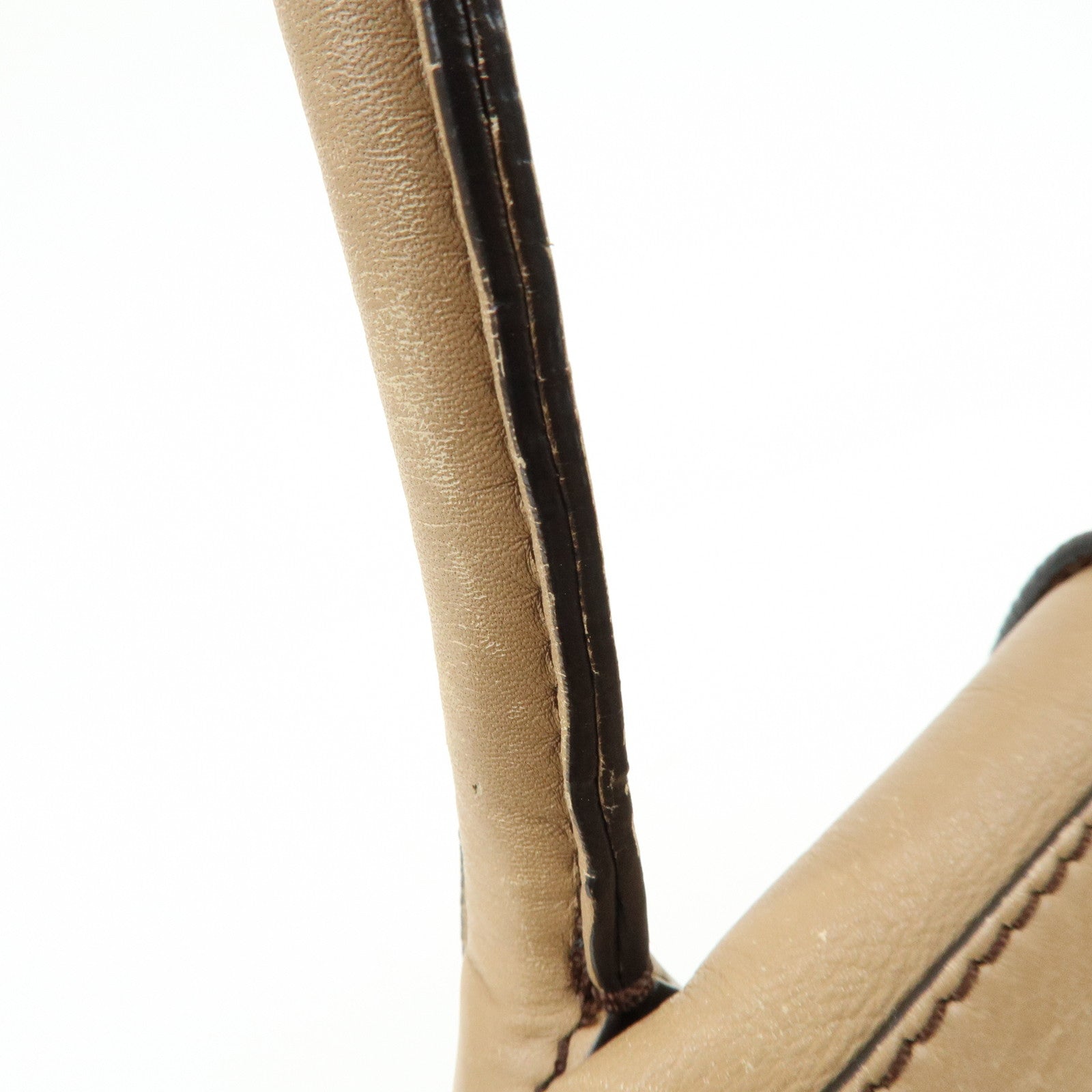 TOD'S D-Cube Leather 2Way Bag Hand Bag Shoulder Bag Beige