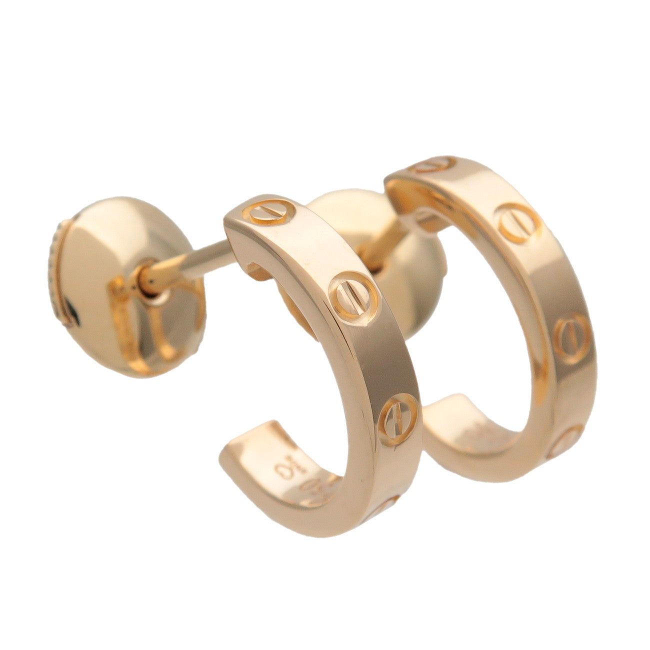 Cartier Mini LOVE Earrings K18 750YG Yellow Gold
