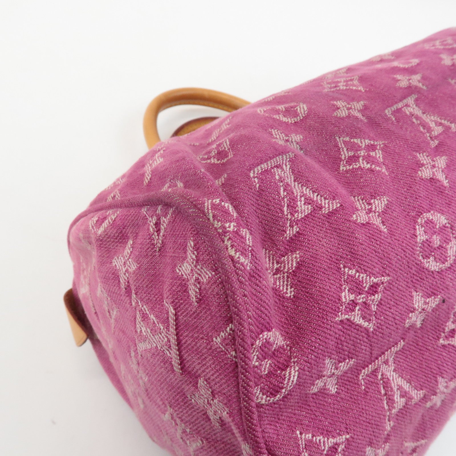 Louis Vuitton Monogram Denim Neo Speedy Boston Bag Pink M95214 Used