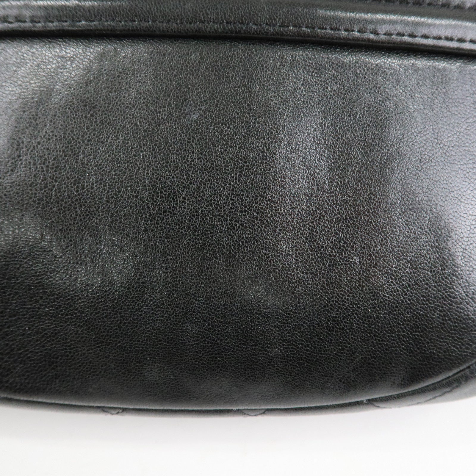 CHANEL COCO Mark Lamb Skin Half Moon Chain Shoulder Bag A40033 Used