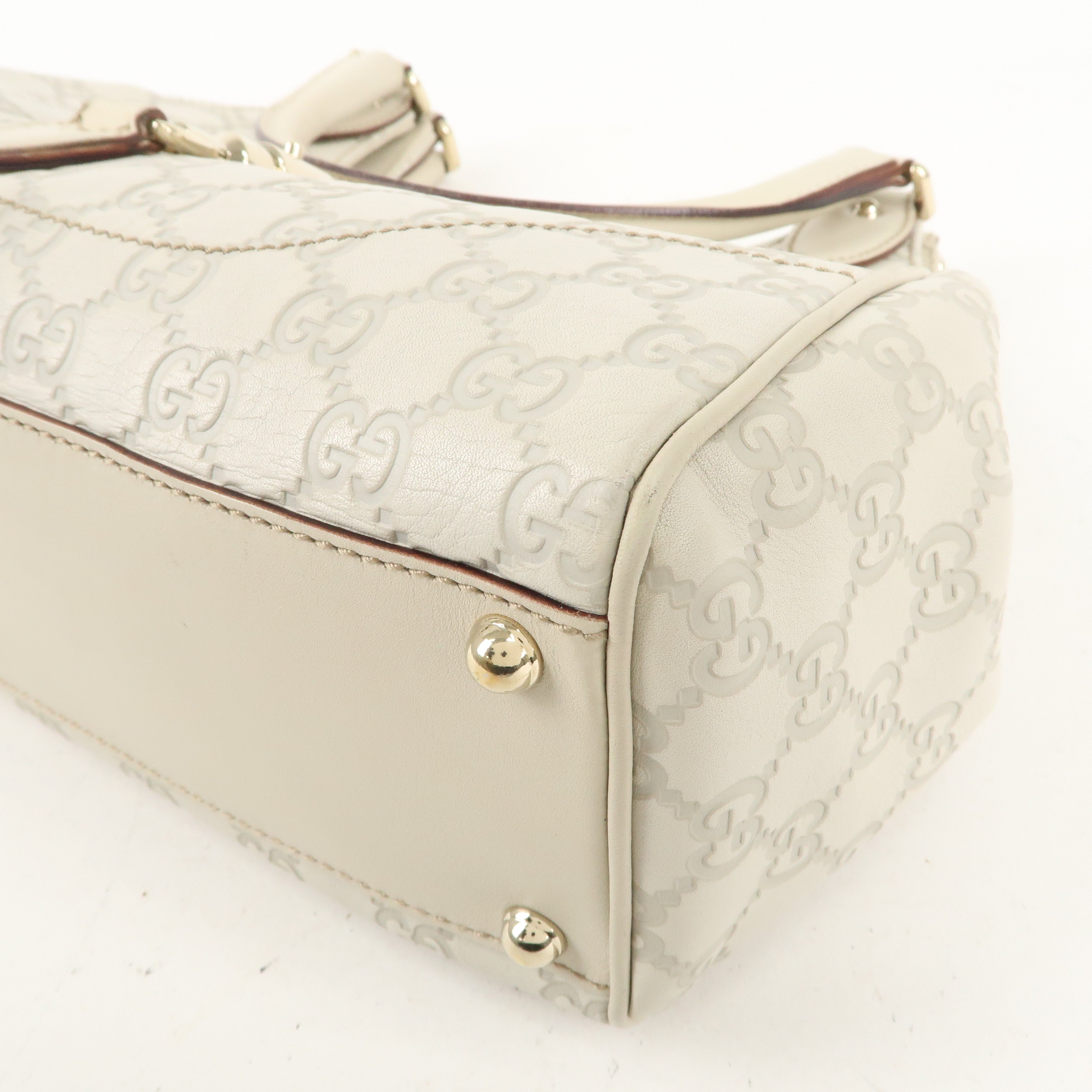 GUCCI New Jackie Guccissima Leather Shoulder Bag Ivory 145819