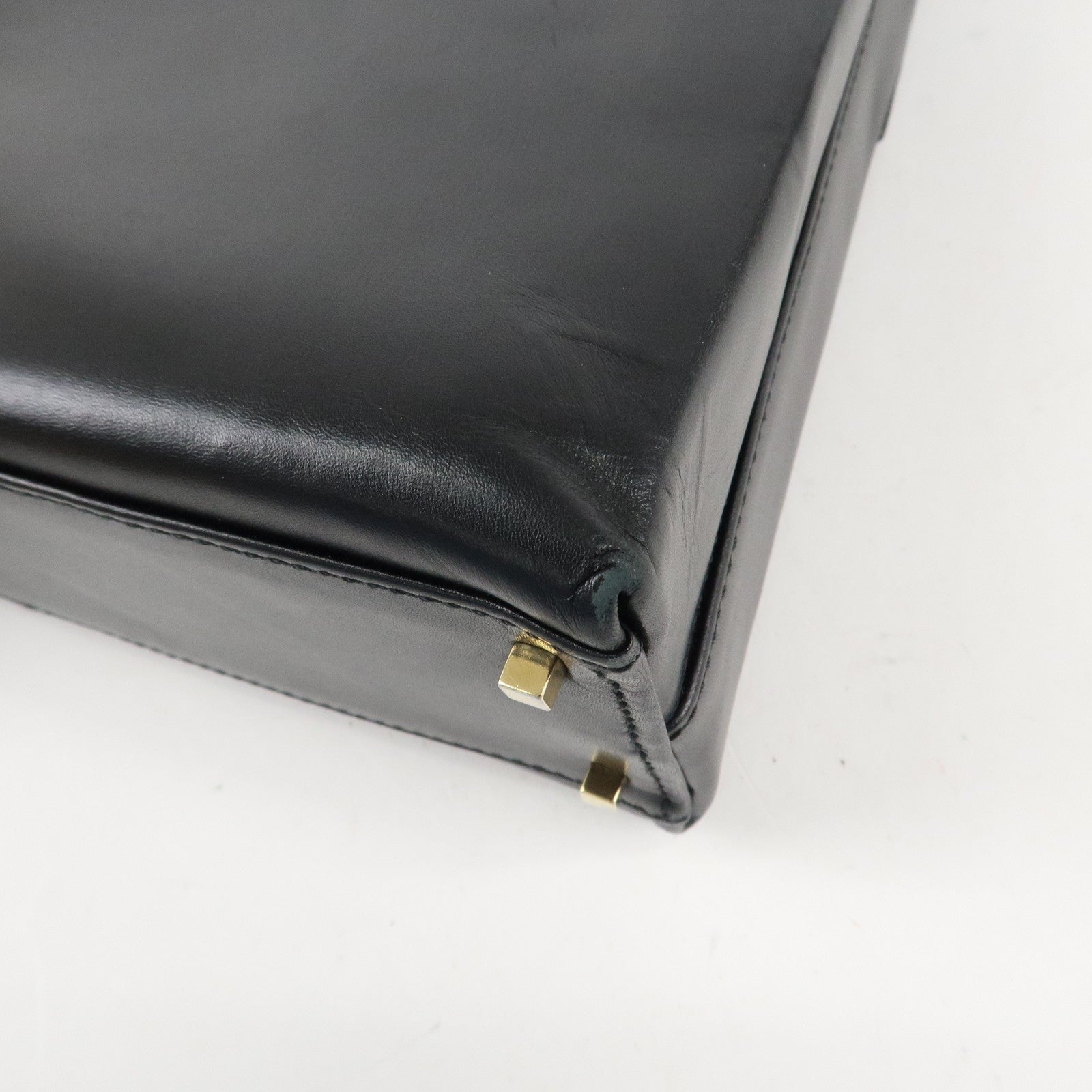 Ferragamo Leather Gancini 2Way Hand Shoulder Bag Black AT210536 Used