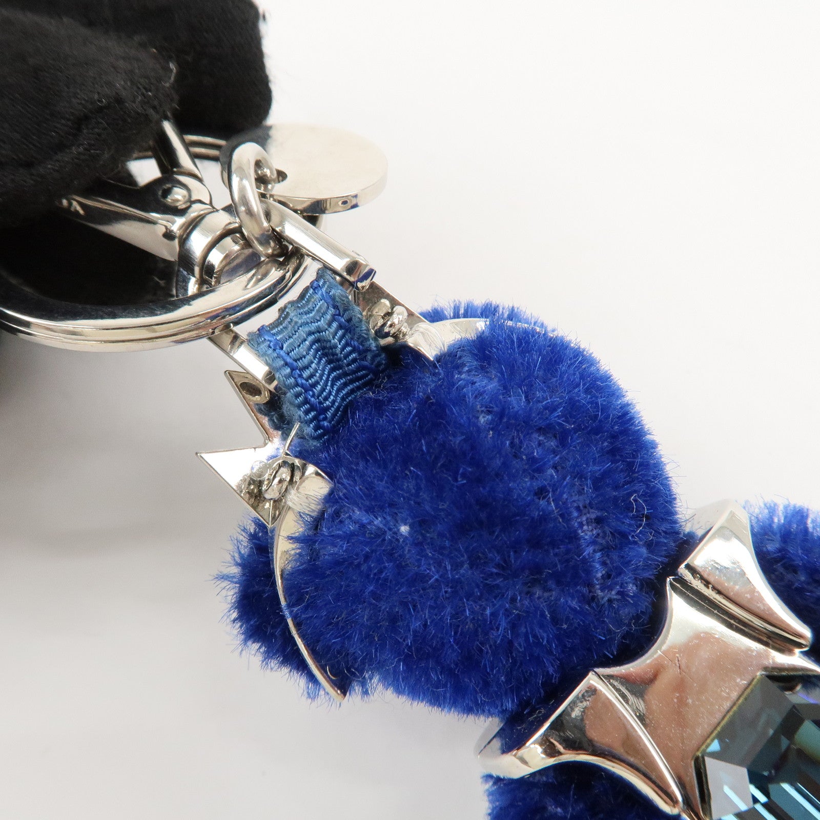 PRADA Metal Bear Key Holder Key Chain Key Charm Blue Silver