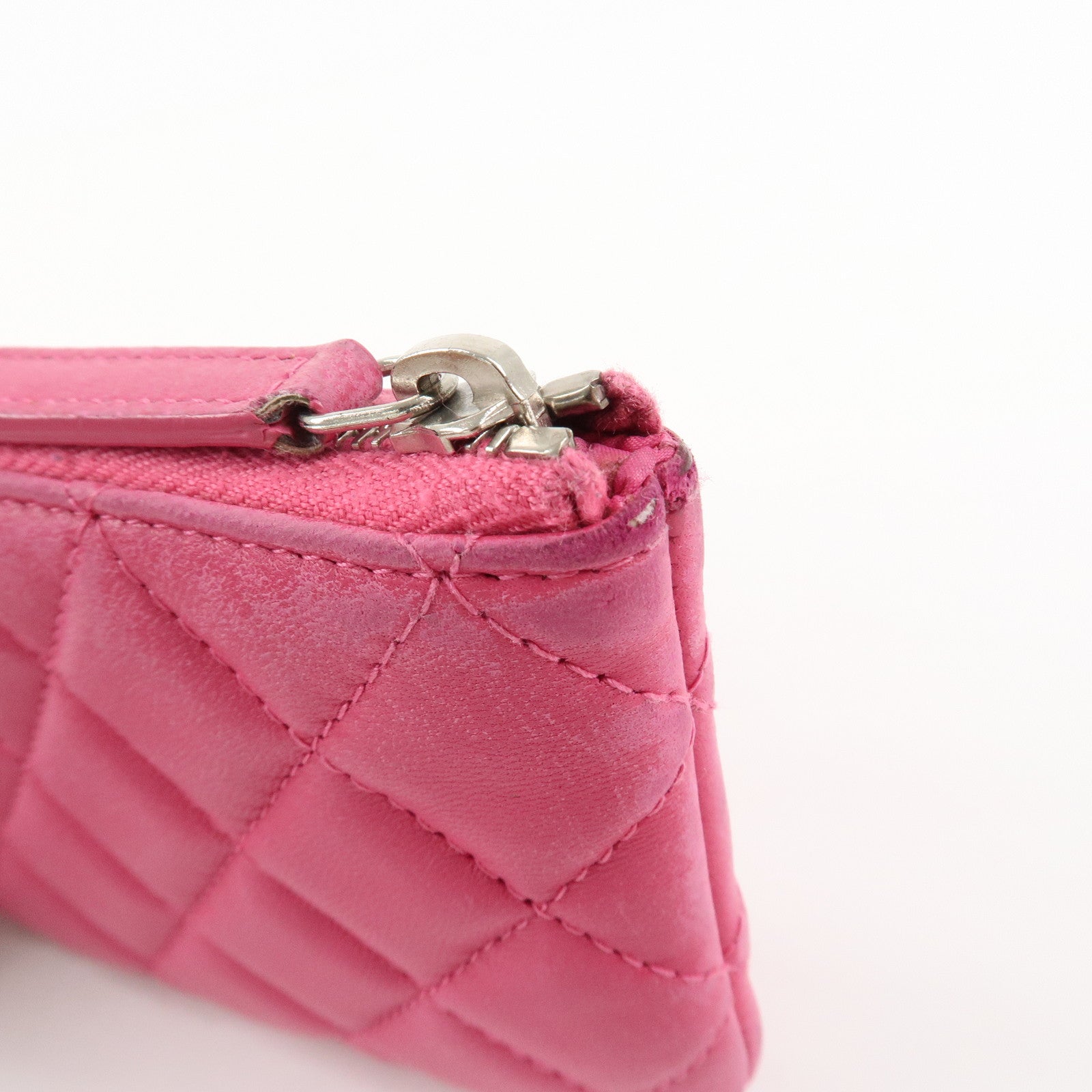 CHANEL Matelasse Lamb Skin Coco Mark Pouch Pink AP4020