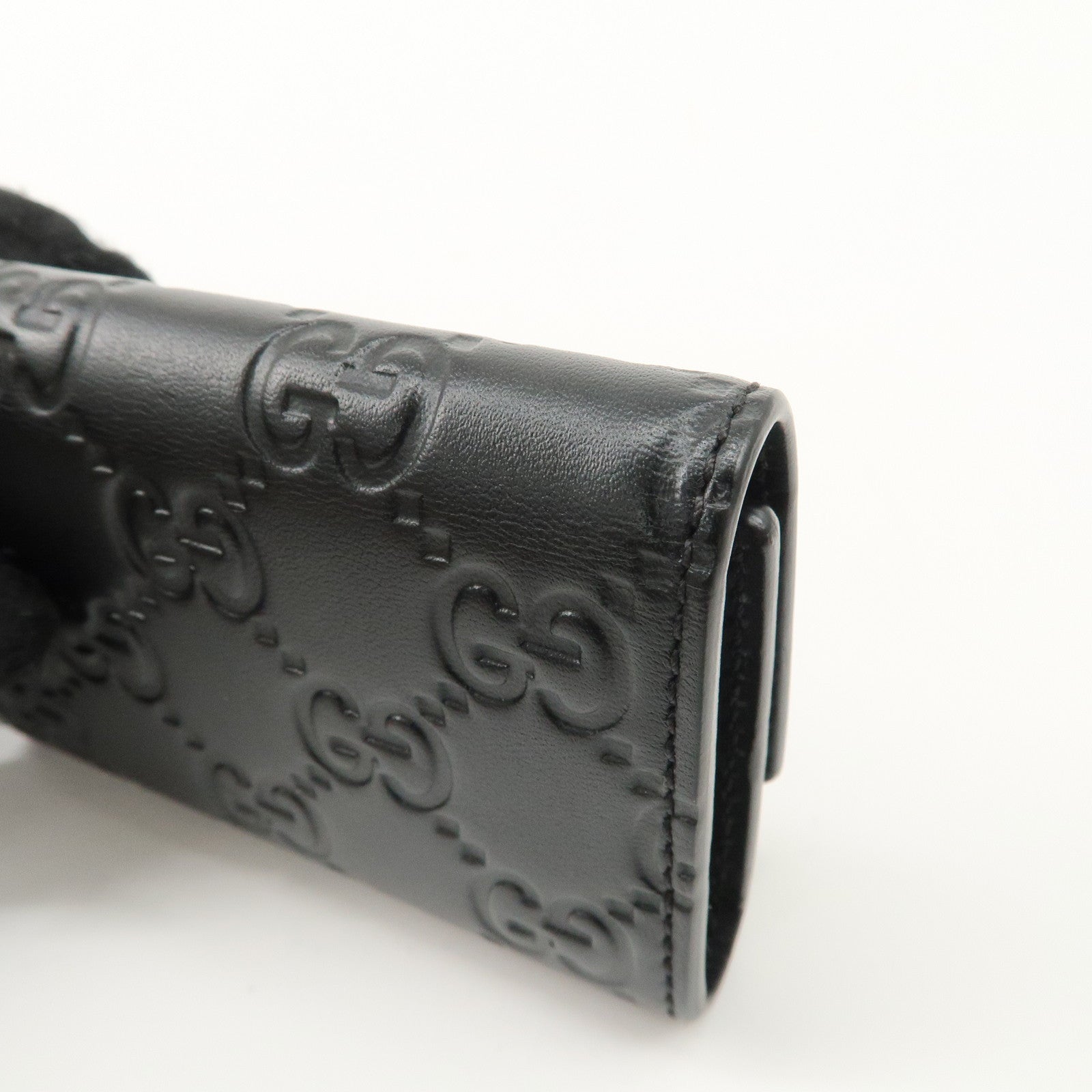 GUCCI Guccissima Leather 6 Rings Key Case Key Holder Black 779824 Used