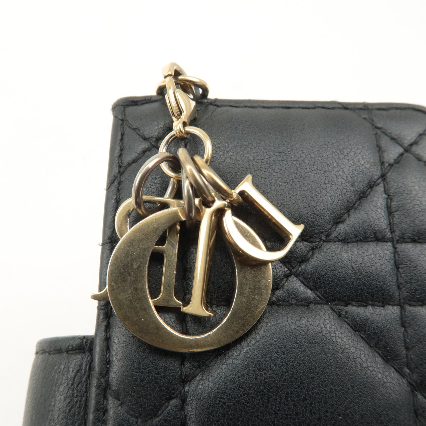 Christian Dior Cannage Lady Dior Leather Card Case Black