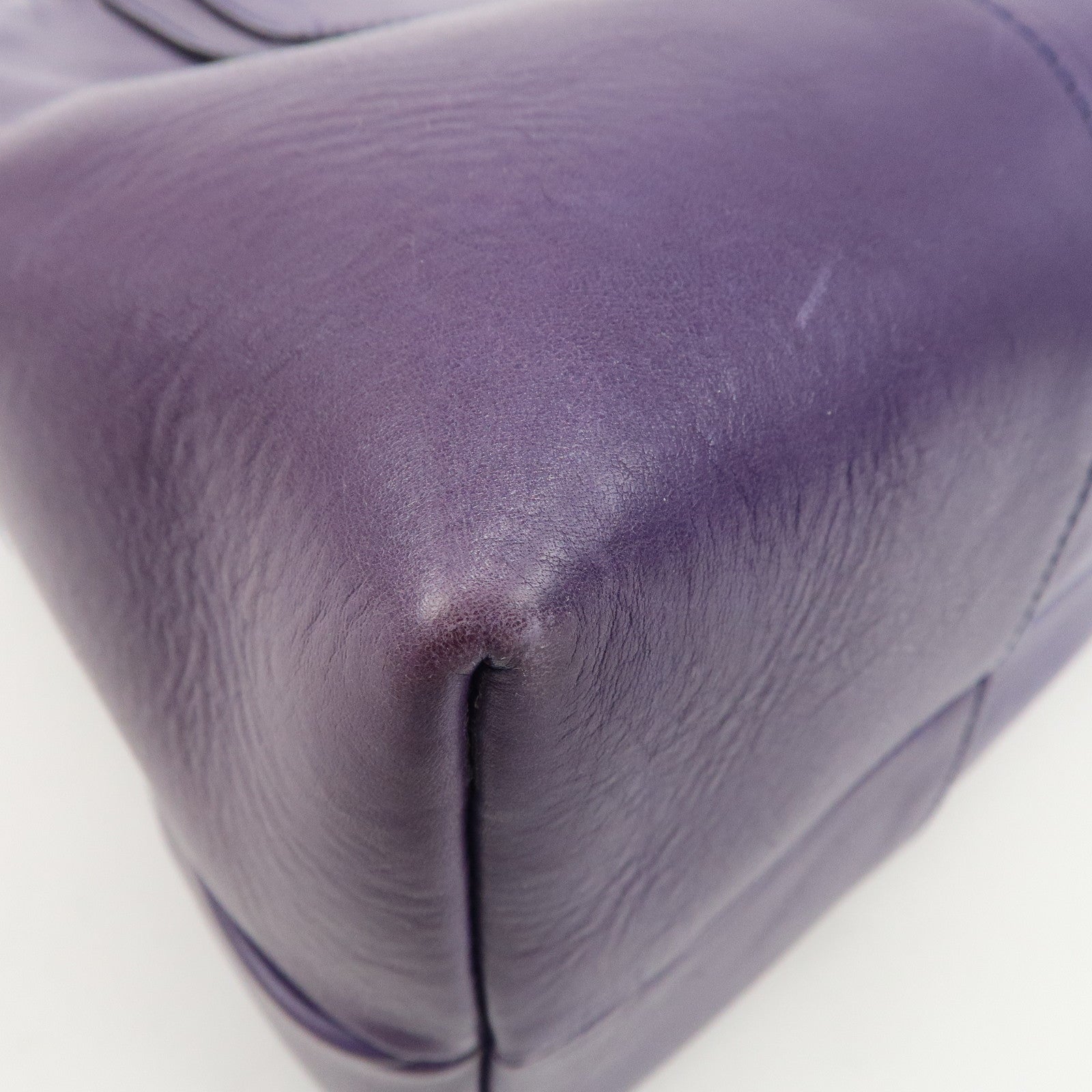 CELINE Leather Boogie Bag Hand Bag Purple Used