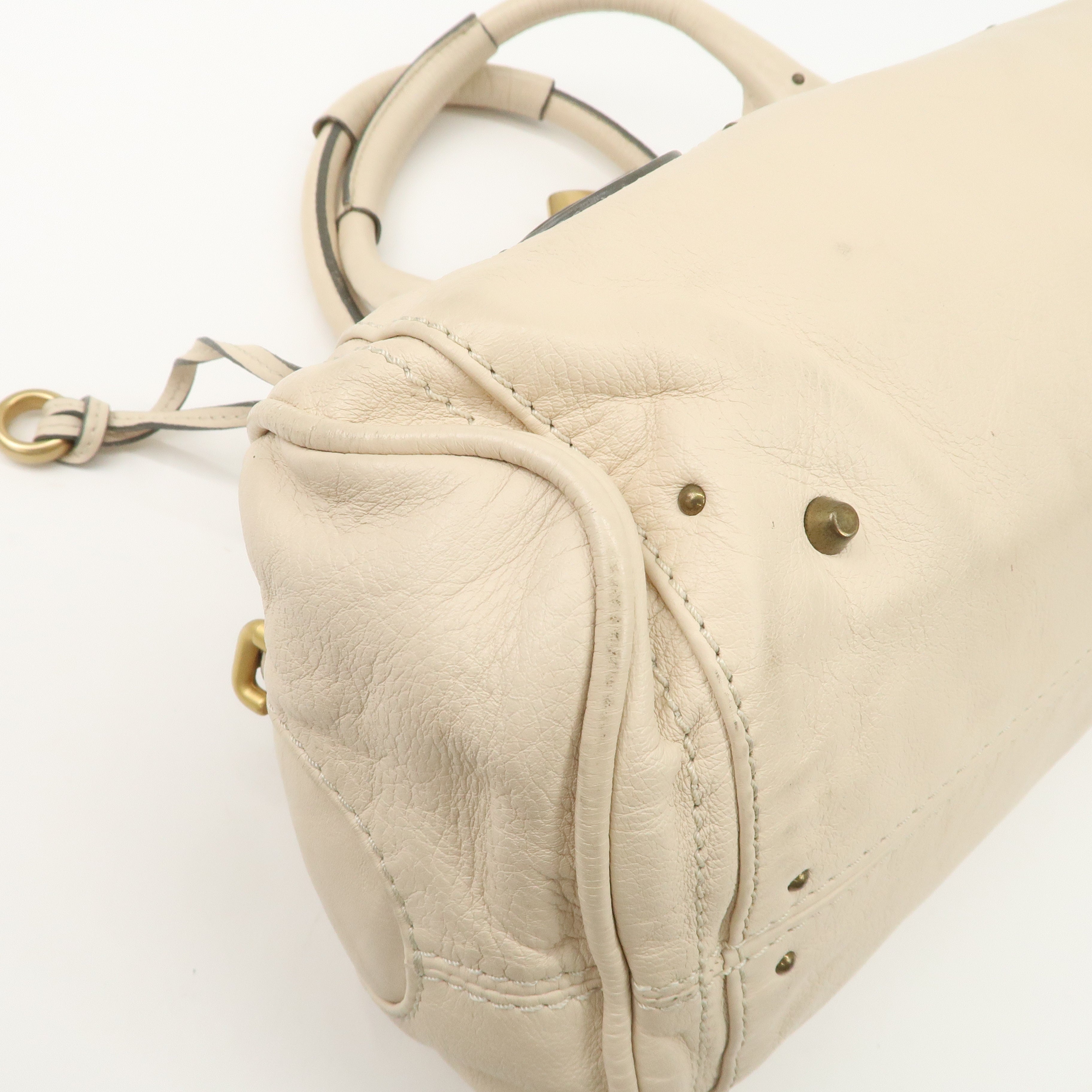 Chloe Paddington Leather Shoulder Bag Hand Bag Ivory