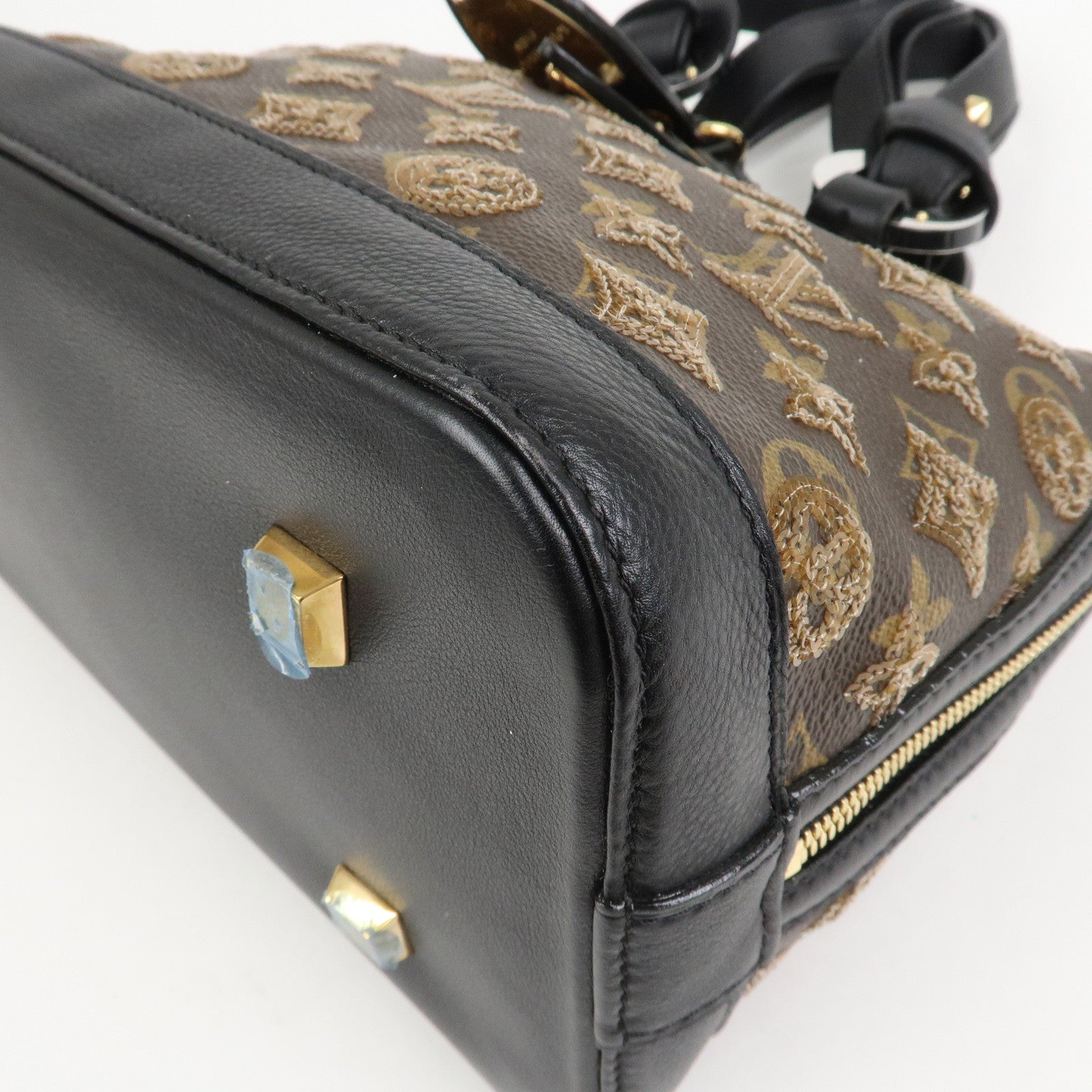 Louis Vuitton Monogram Eclipse Alma Hand Bag Ambre Brown M40245