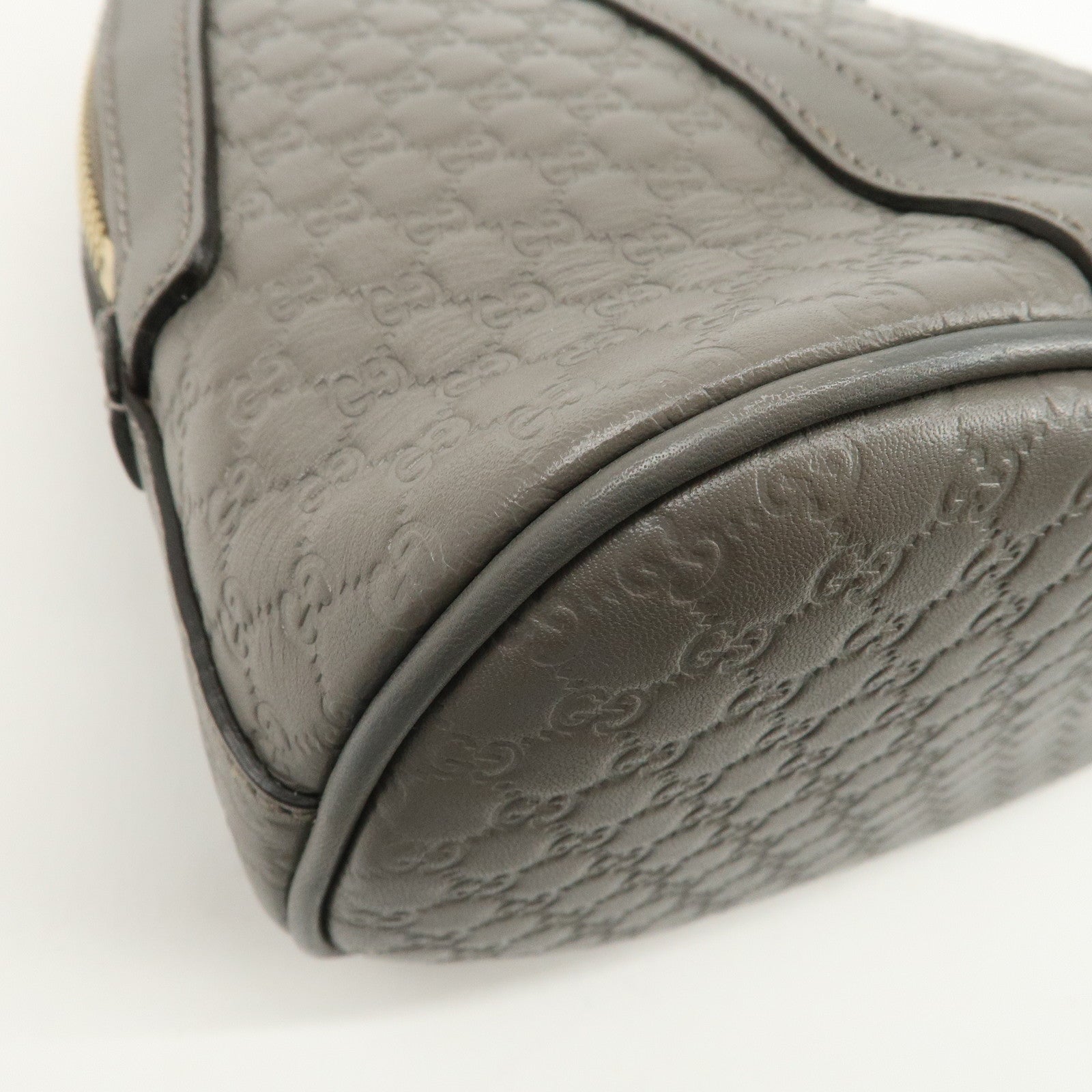 GUCCI Micro Guccissima Leather 2WAY Bag Hand Bag Gray 449654 Used