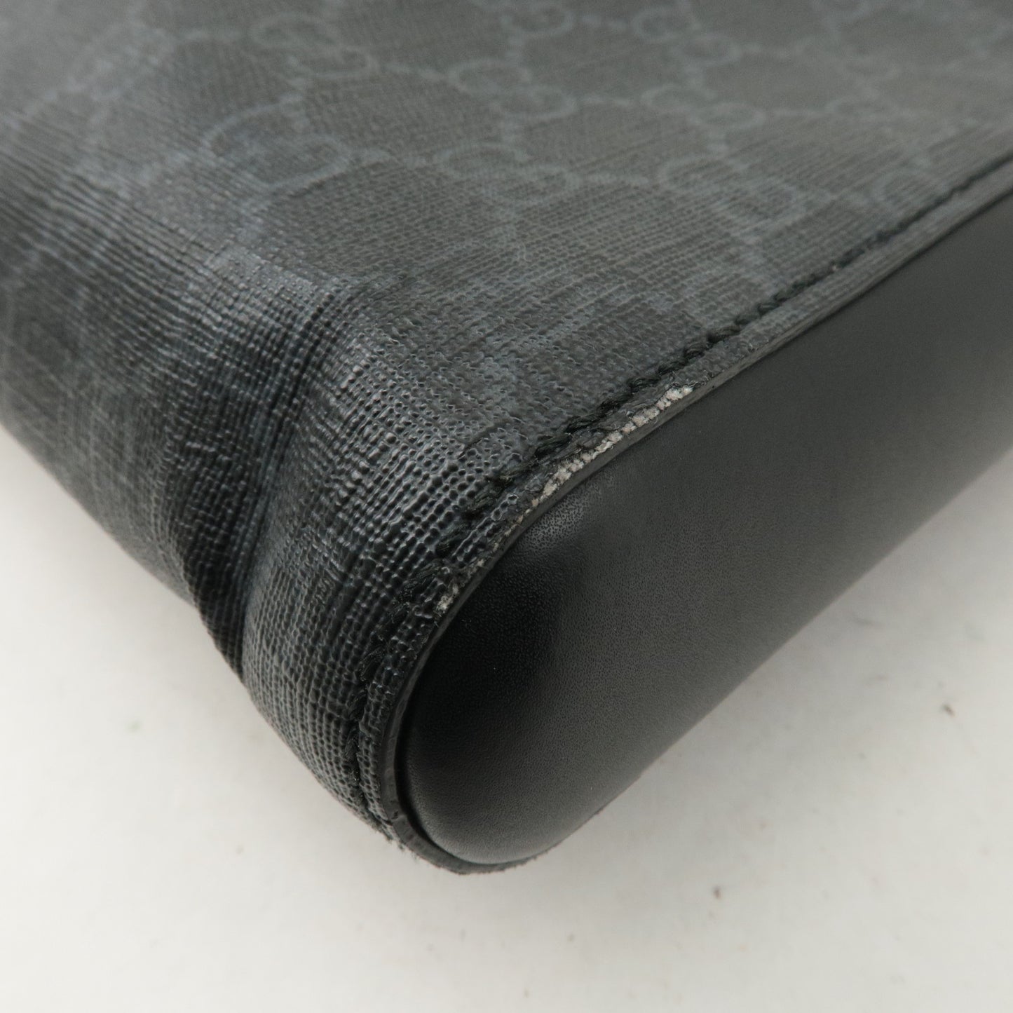 GUCCI Sherry GG Supreme Leather Shoulder Bag Black 474137