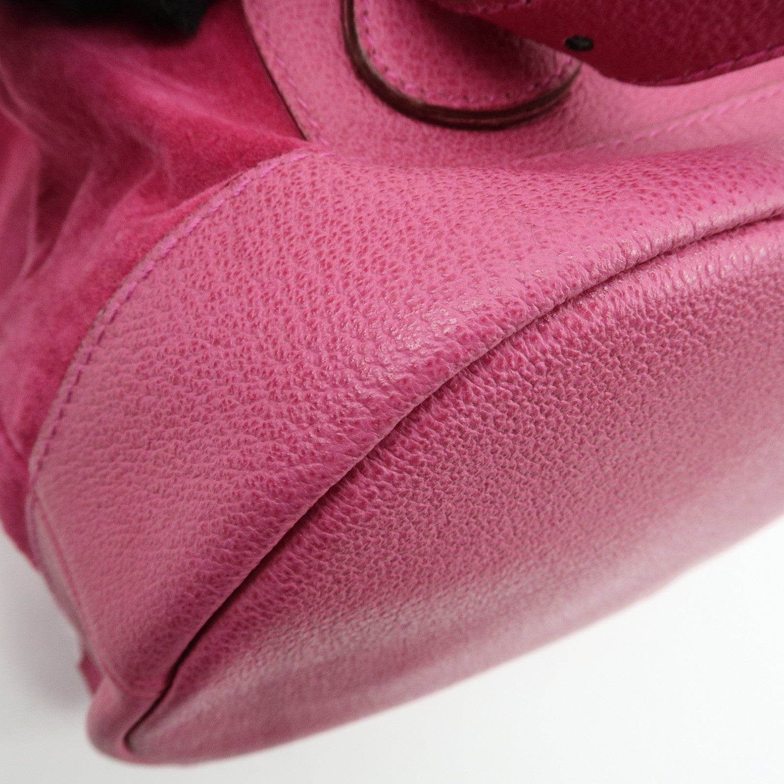 GUCCI Bamboo Suede Leather Back Pack Pink 003.2855.0043 Used