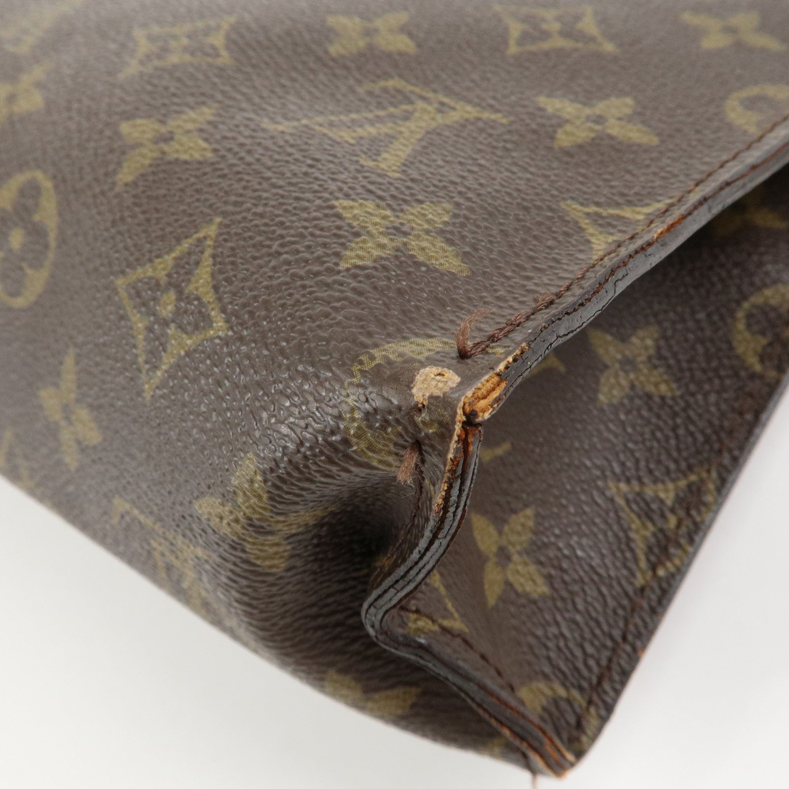 Louis Vuitton Monogram Sac Triangle Hand Bag Brown M51360 Used