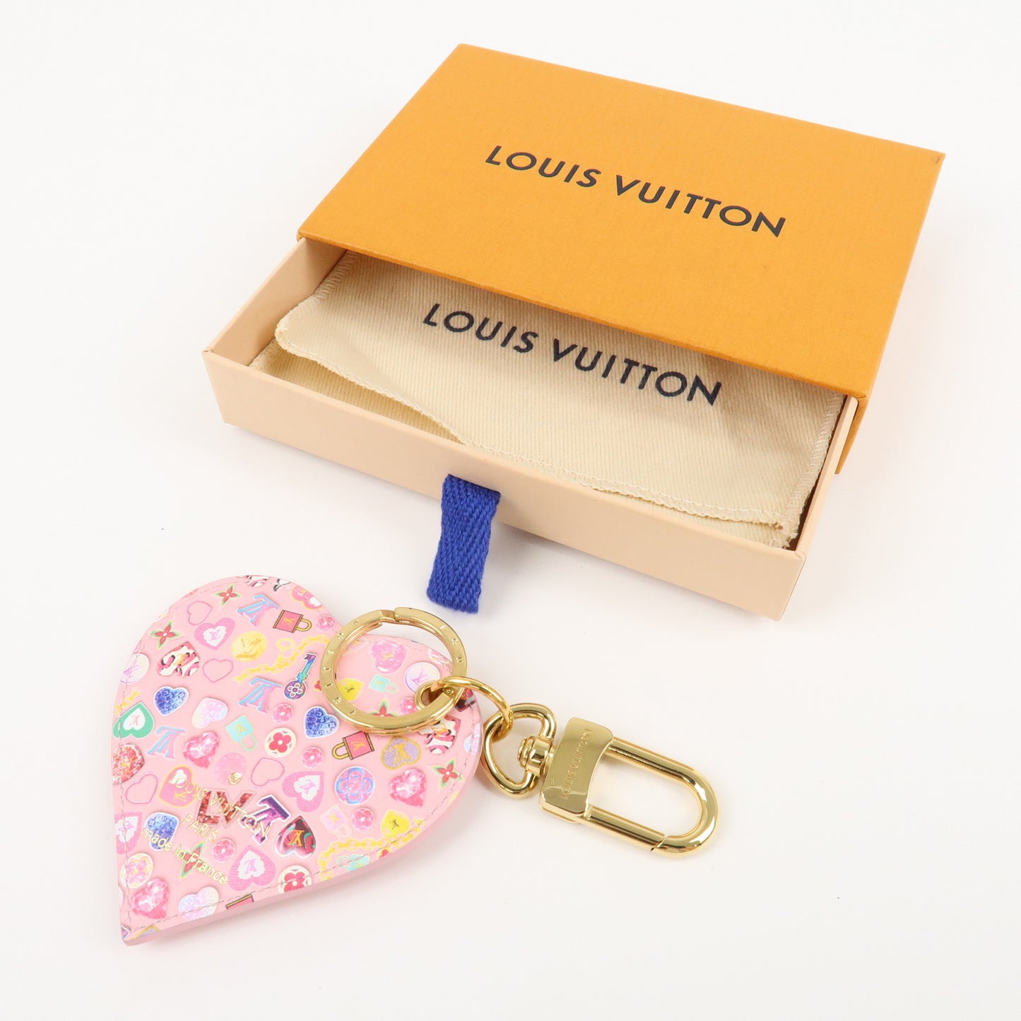 Louis Vuitton Monogram Vernis Porte Cles Love Lock Heart M01164