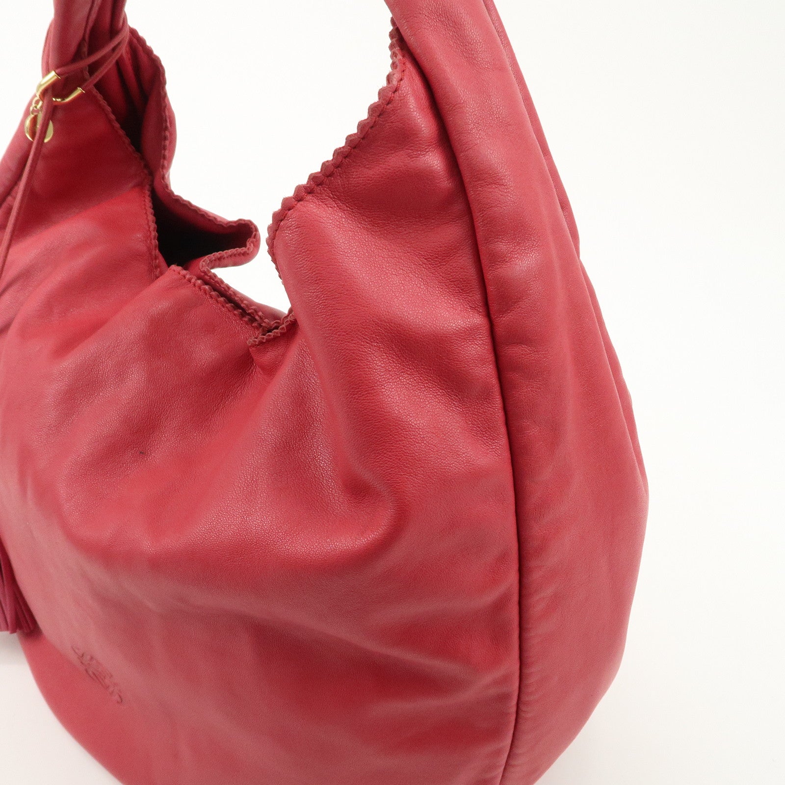 LOEWE Anagram Nappa Leather Viento One Shoulder Bag Pink Used