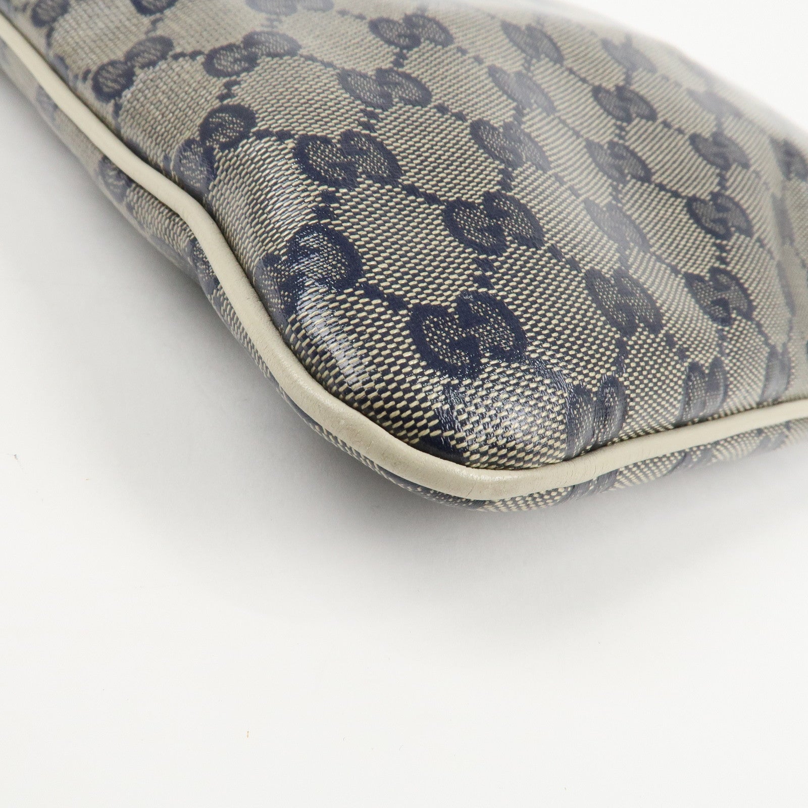 GUCCI Crystal GG Canvas Leather Shoulder Bag *Outlet 257246 Used