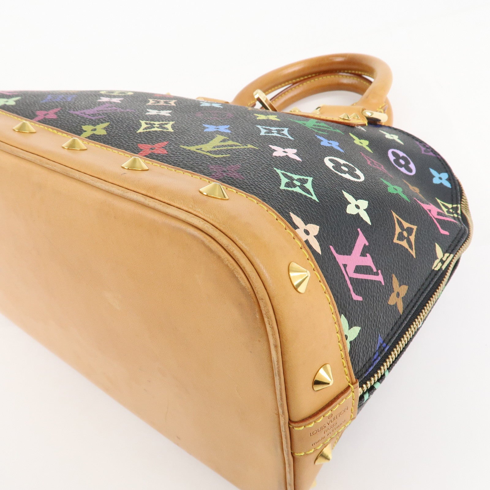 Louis Vuitton Monogram Multi Color Alma Hand Bag Noir M92646 Used