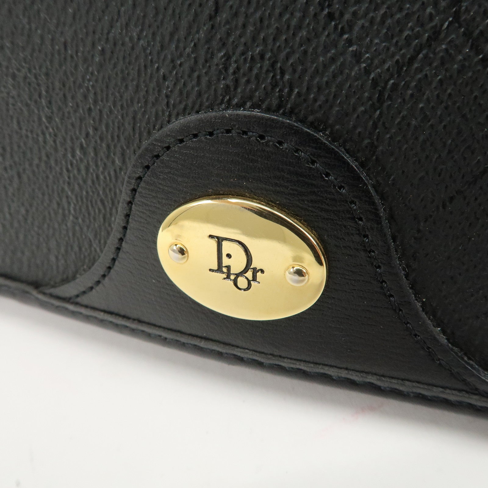 Christian Dior Honeycomb PVC Leather Chain Shoulder Bag Black