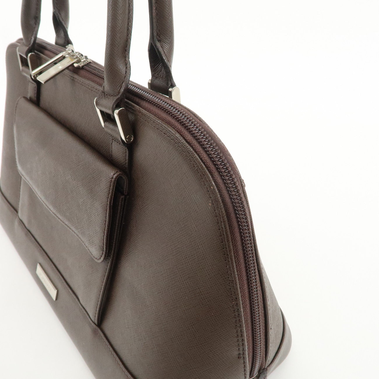 BURBERRY  Canvas Leather Boston Bag Shoulder Bag Brown