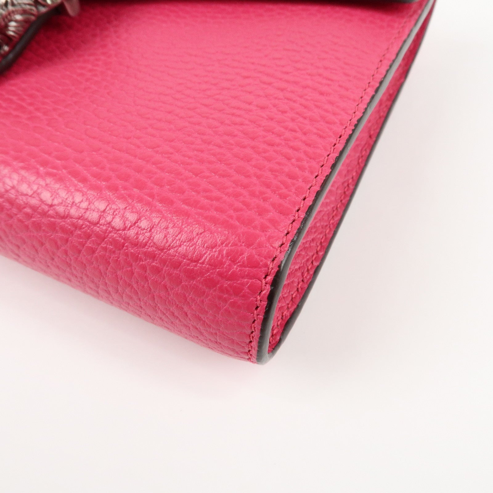 GUCCI Dionysus Leather Chain Shoulder Bag Pink 401231 Used