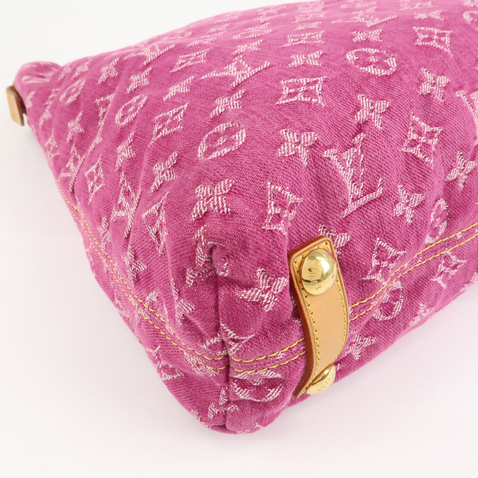 Louis Vuitton Monogram Denim Baggy GM Shoulder Bag Fuchsia M95210 Used