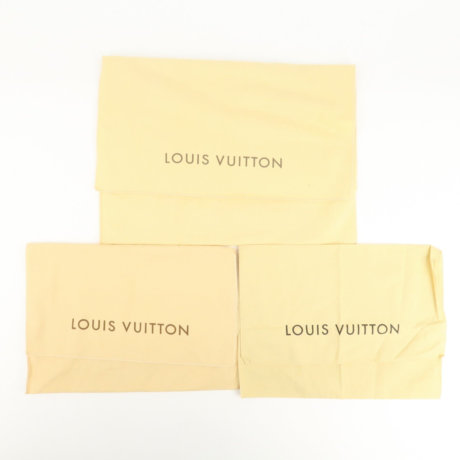 Louis Vuitton Set of 10 Dust Bag Storage Bag Flap New Style Beige