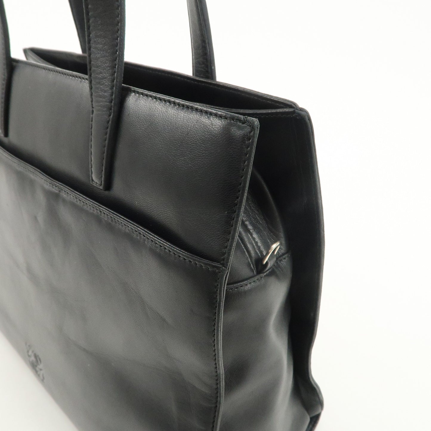 LOEWE Anagram Leather Tote Bag Hand Bag Shoulder Bag Black