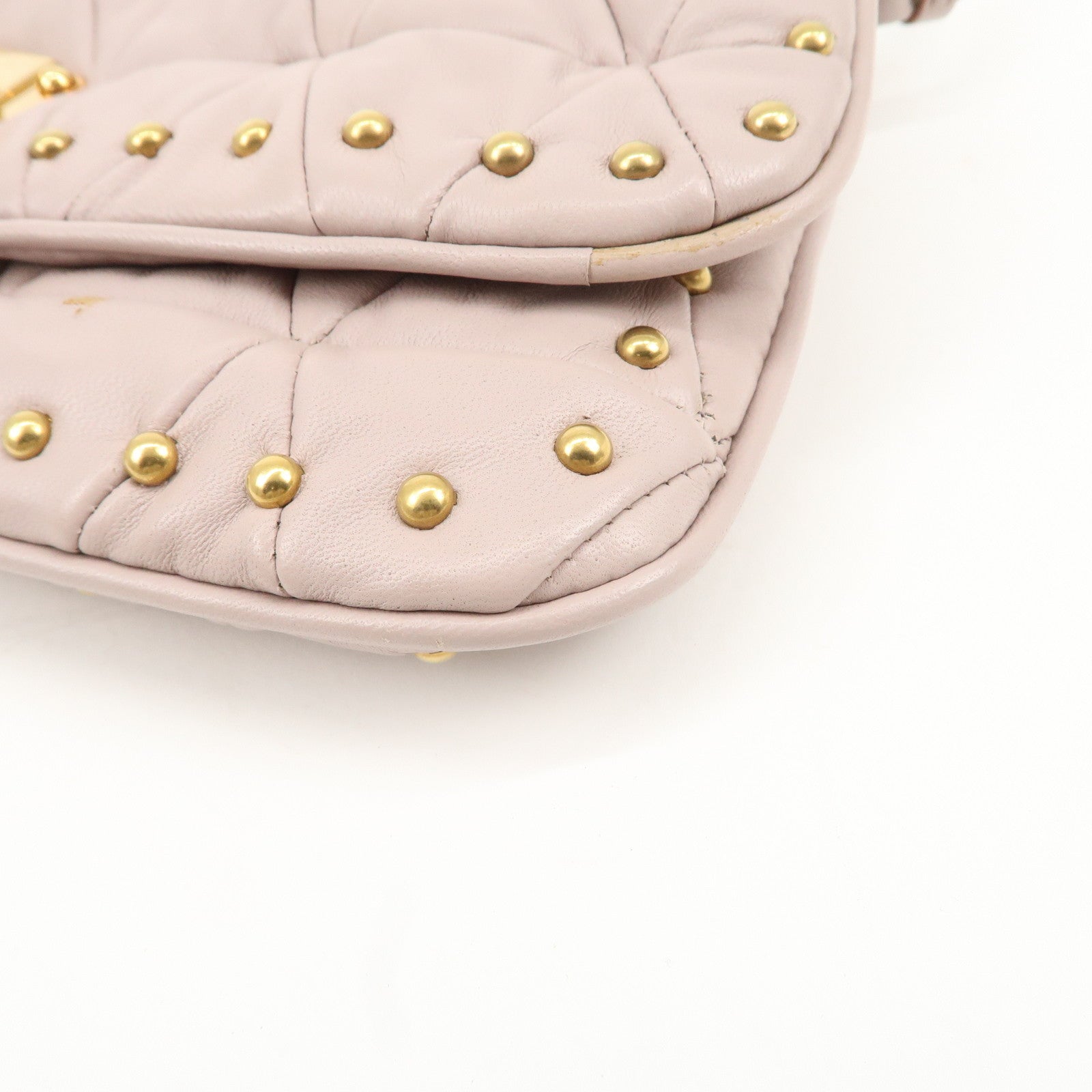 MIU MIU Leather 2Way Bag Shoulder Bag Clutch Bag Pink