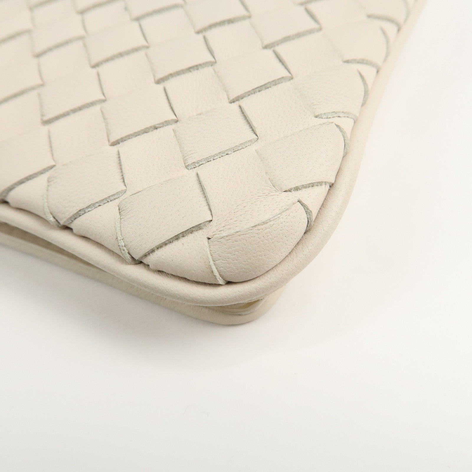 BOTTEGA VENETA Intrecciato Leather Shoulder Bag Ivory