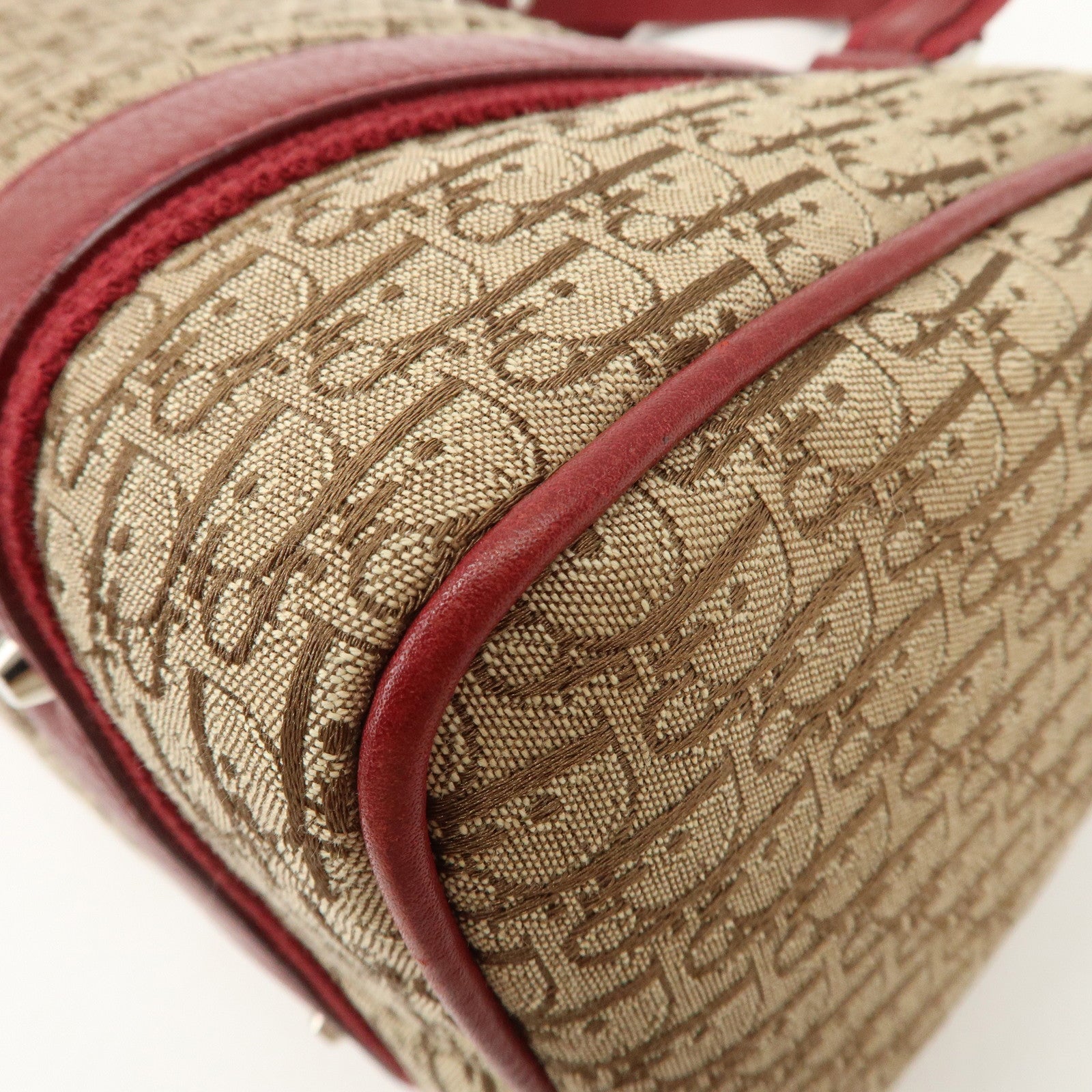 Christian Dior Street Chic Trotter Canvas  Leather Boston Bag Used