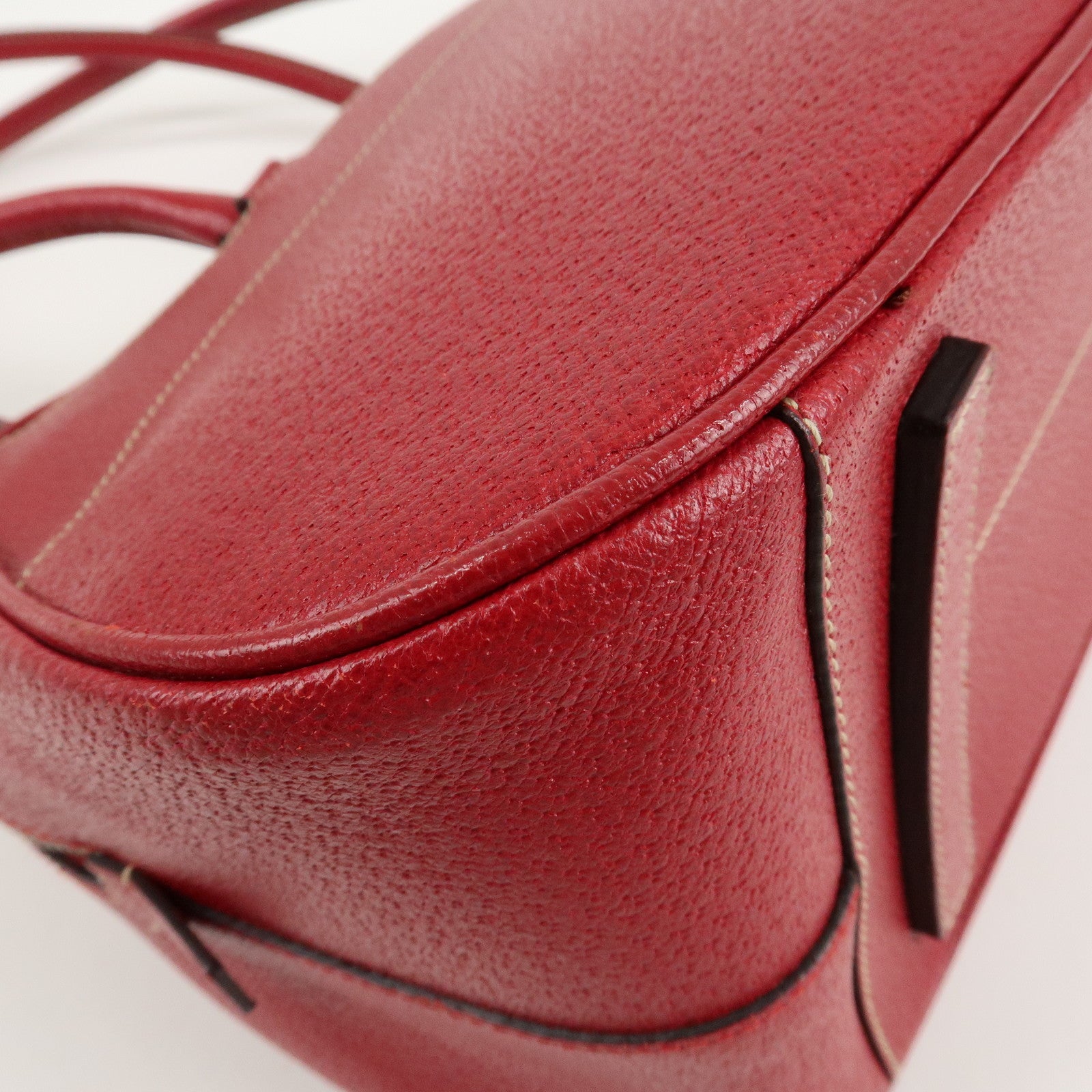 PRADA Leather Shoulder Bag Hand Bag Red B10748 F/S