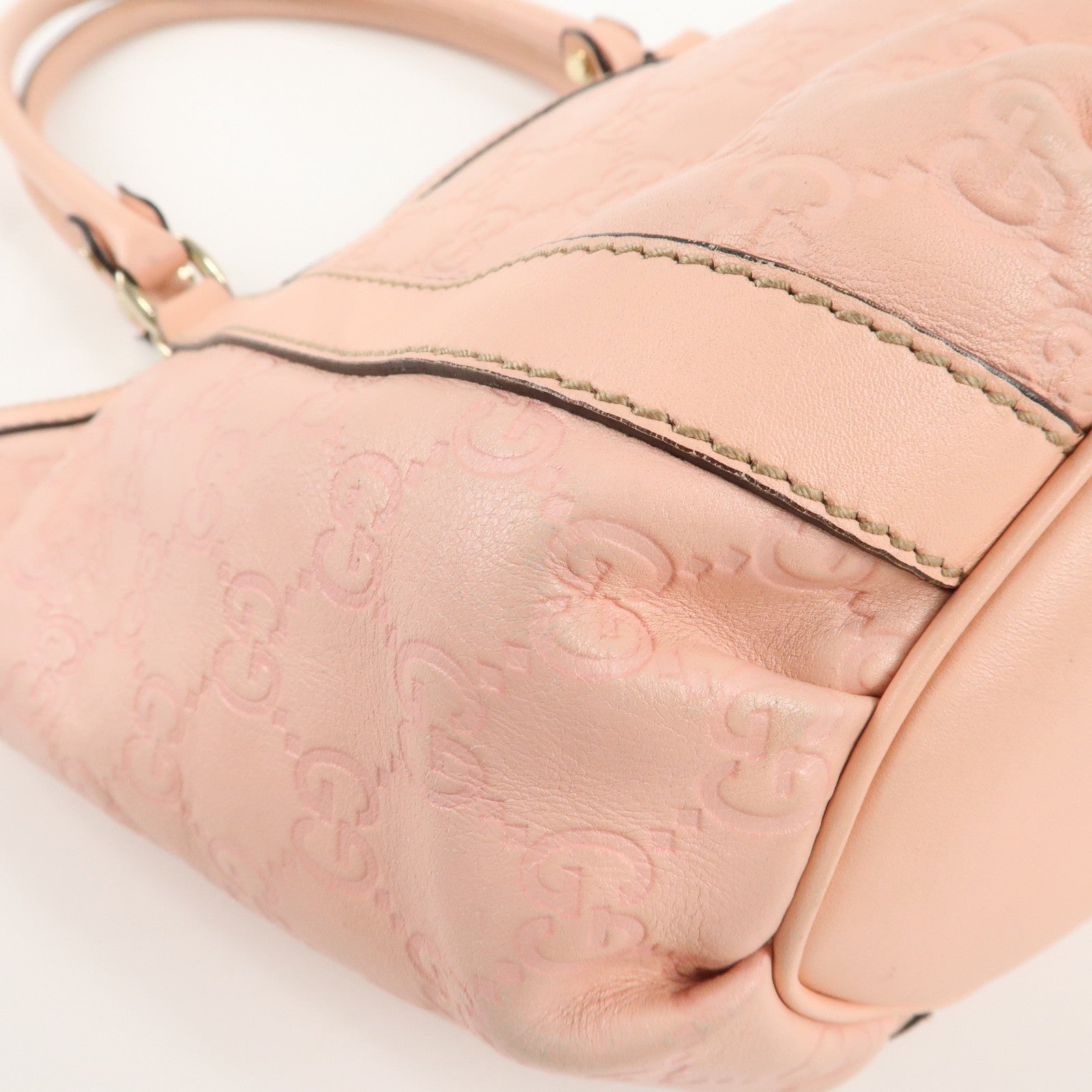 GUCCI Guccissima Abbey Leather Tote Bag Pink 211983